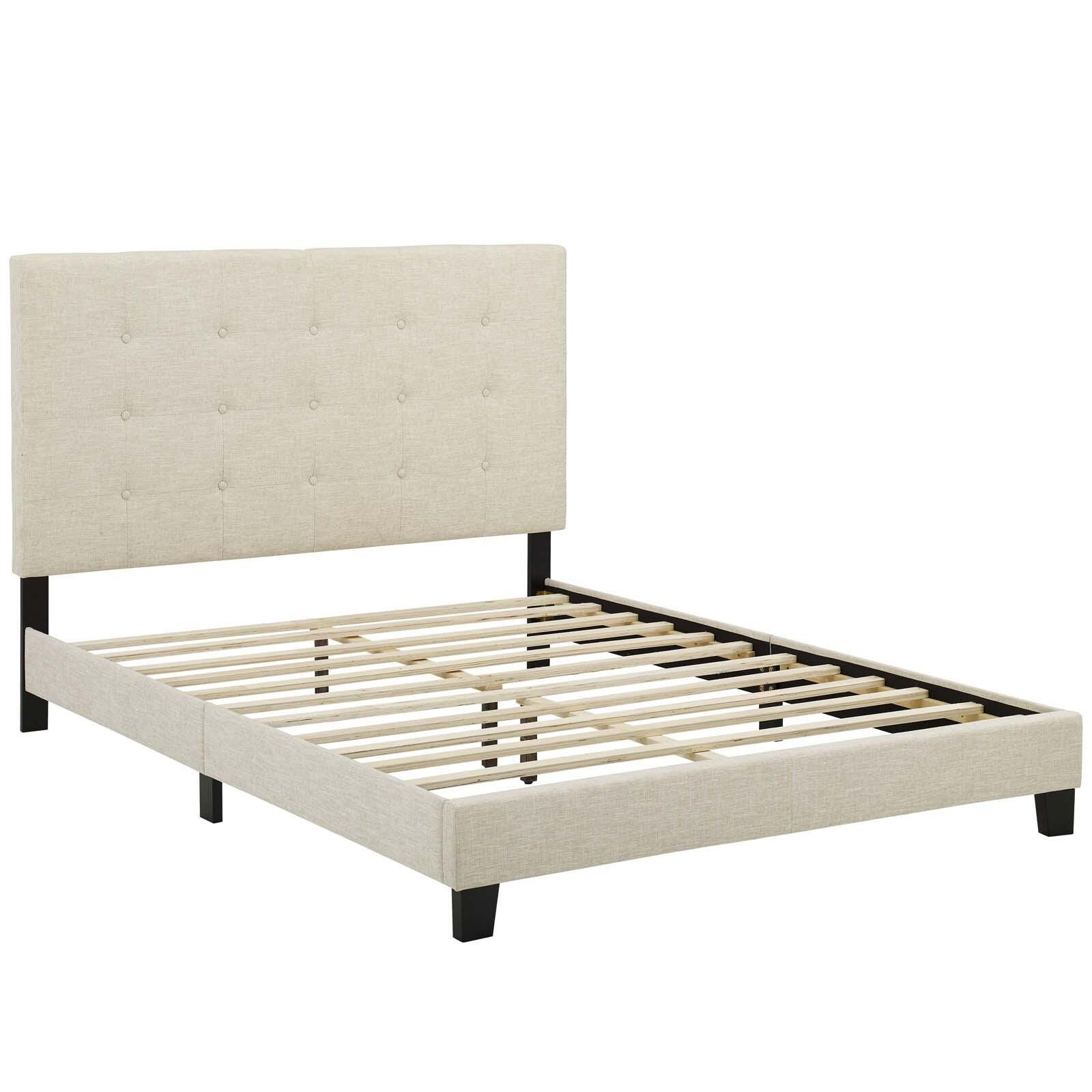 Modway Melanie Full Platform Bed, Beige, large