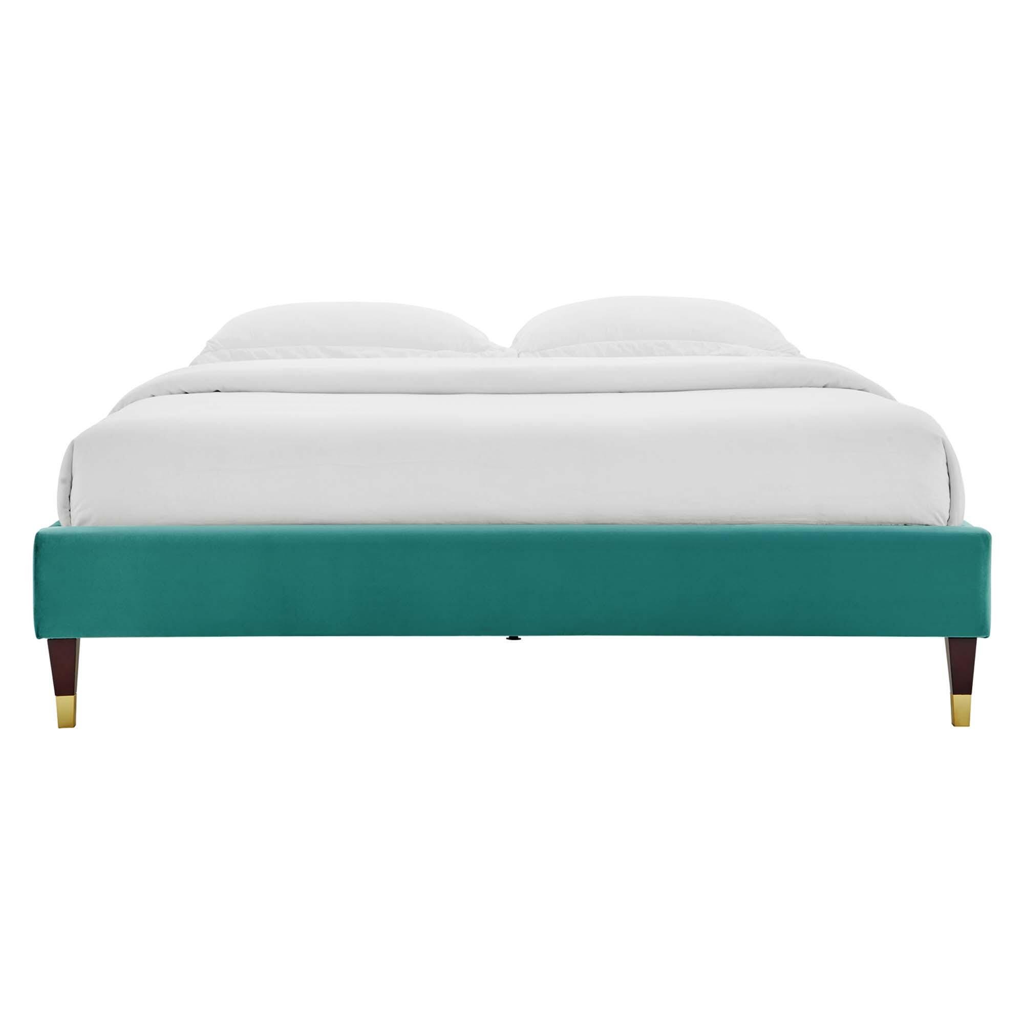 Modway Harlow Full Platform Bed Frame, Teal, large