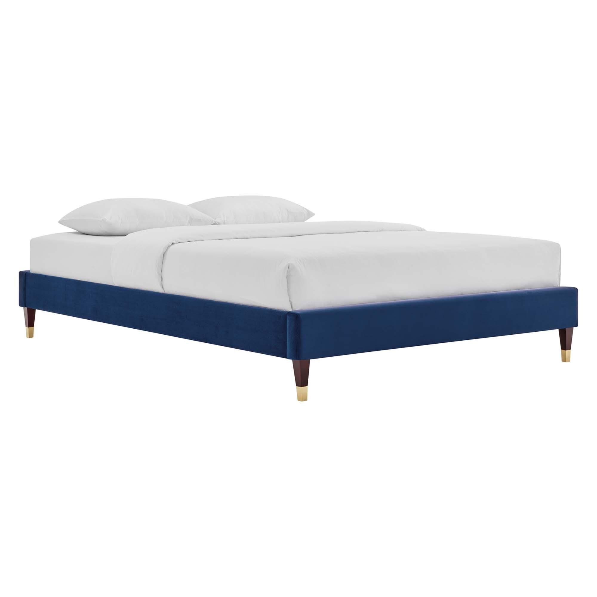 Modway Harlow Full Platform Bed Frame, Navy, large