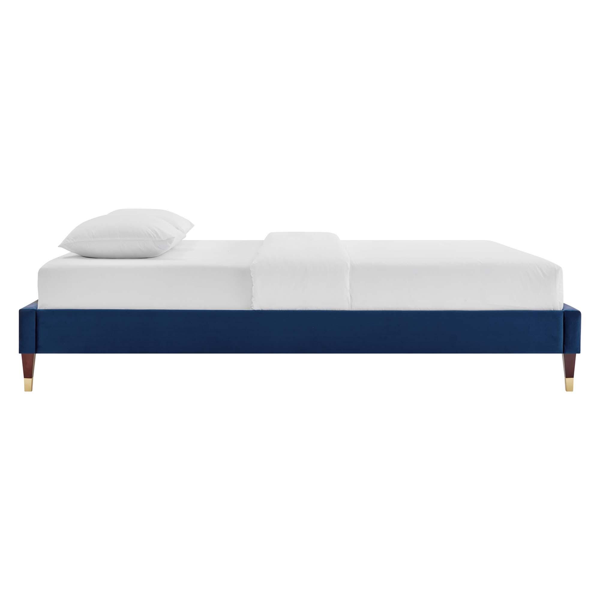 Modway Harlow Full Platform Bed Frame, Navy, large