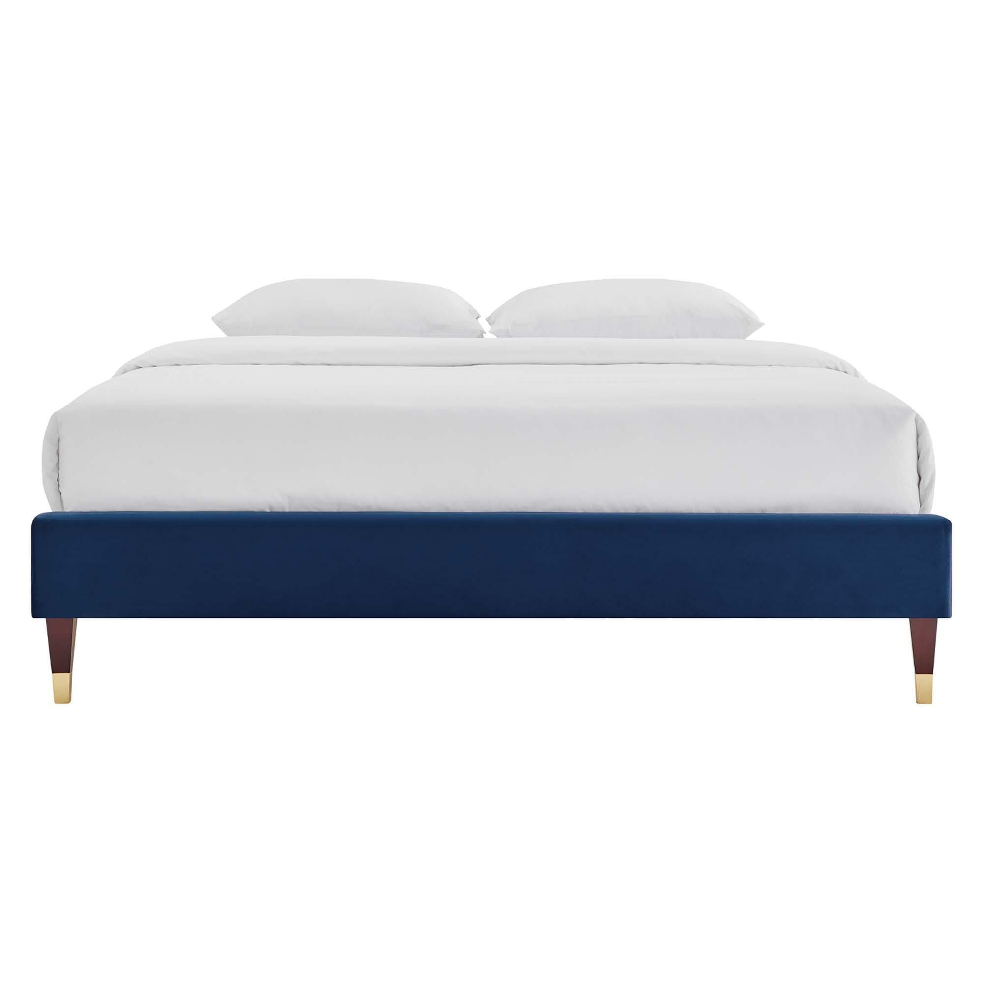 Modway Harlow Full Platform Bed Frame, Navy, large