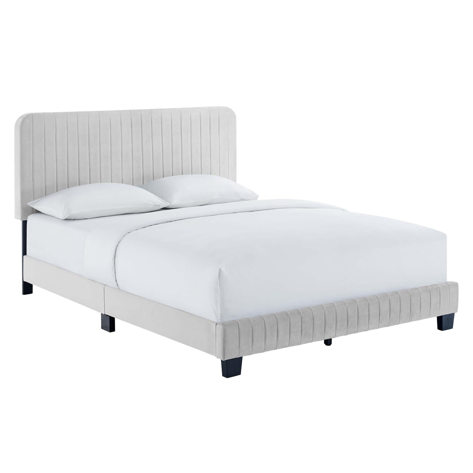Modway Celine Queen Platform Bed, Light Gray, large