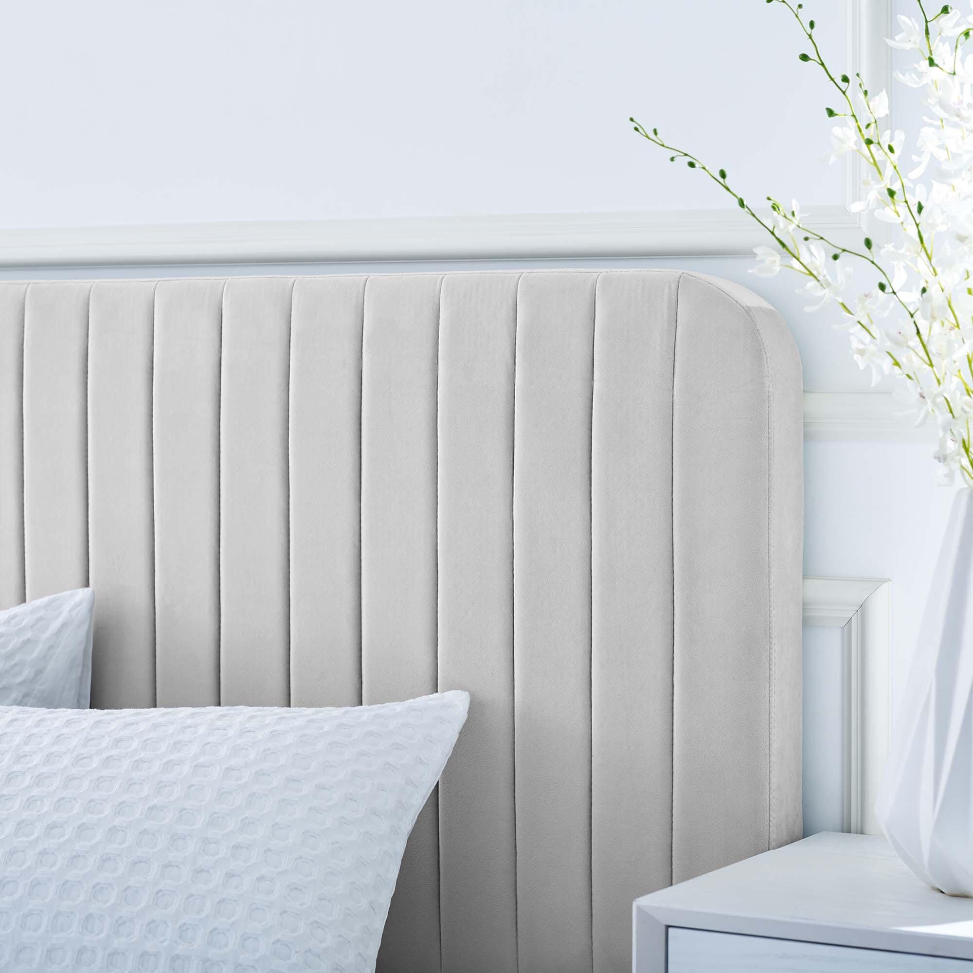 Modway Celine Queen Platform Bed, Light Gray, large