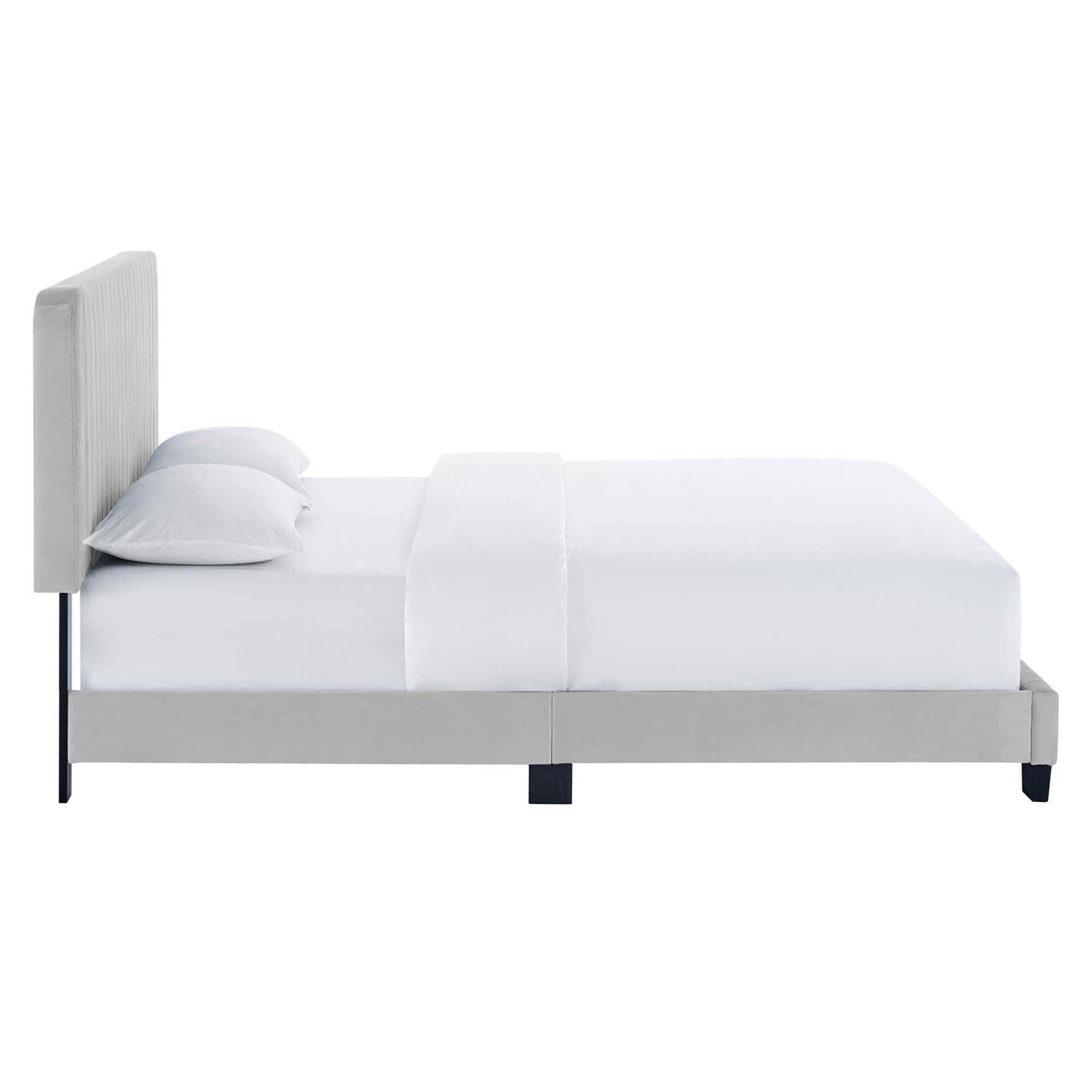 Modway Celine Queen Platform Bed, Light Gray, large