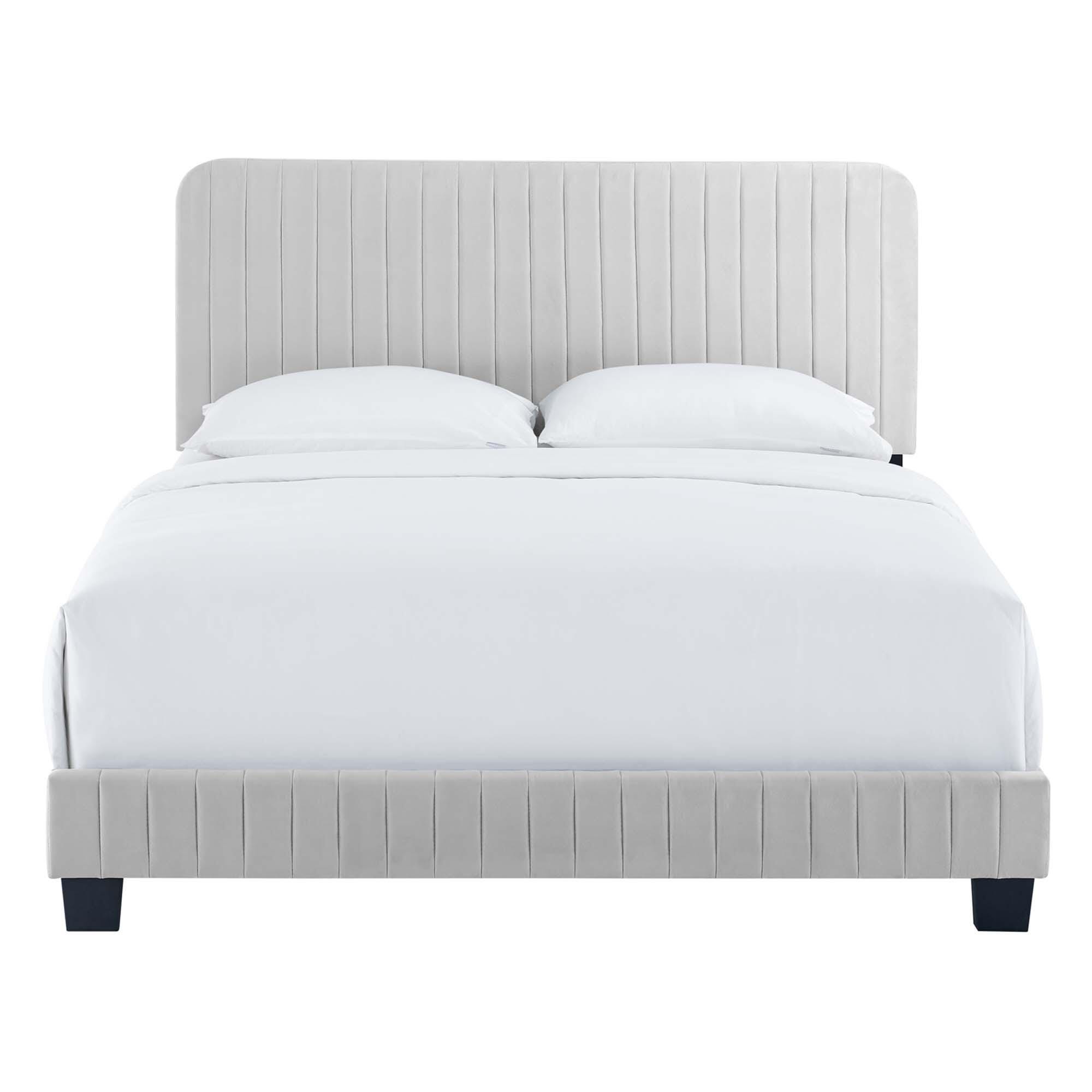 Modway Celine Queen Platform Bed, Light Gray, large