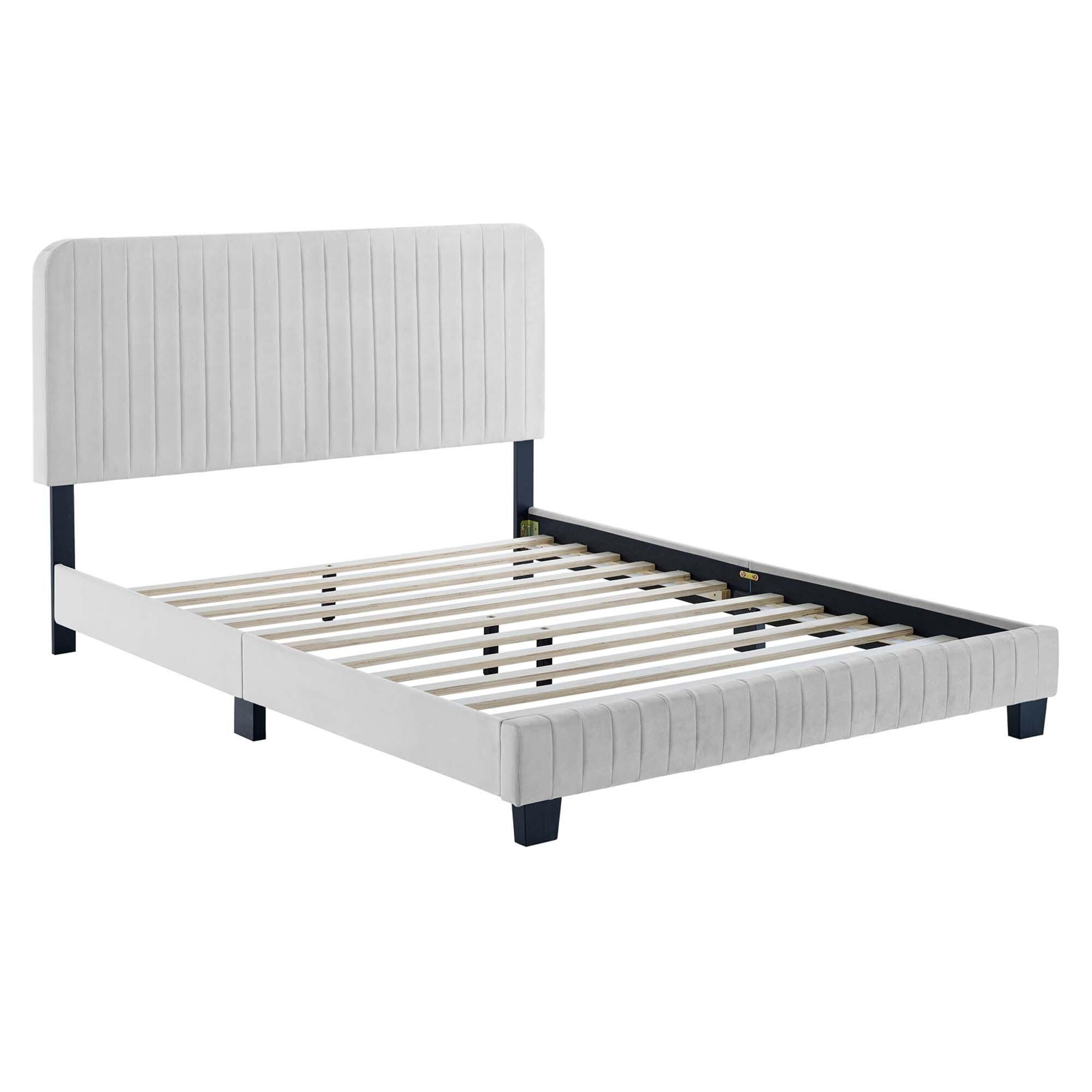 Modway Celine Queen Platform Bed, Light Gray, large