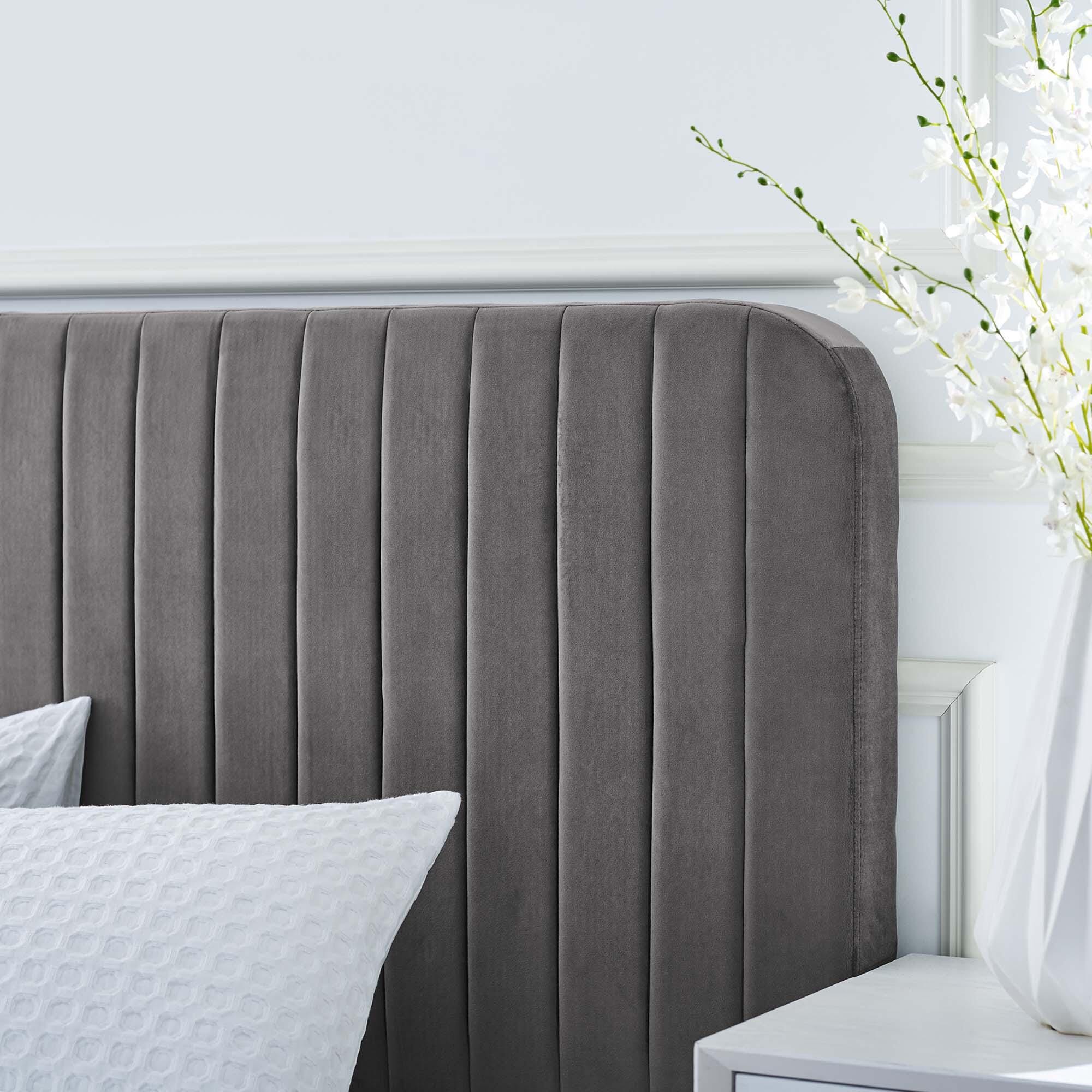 Modway Celine Queen Platform Bed, Gray, large