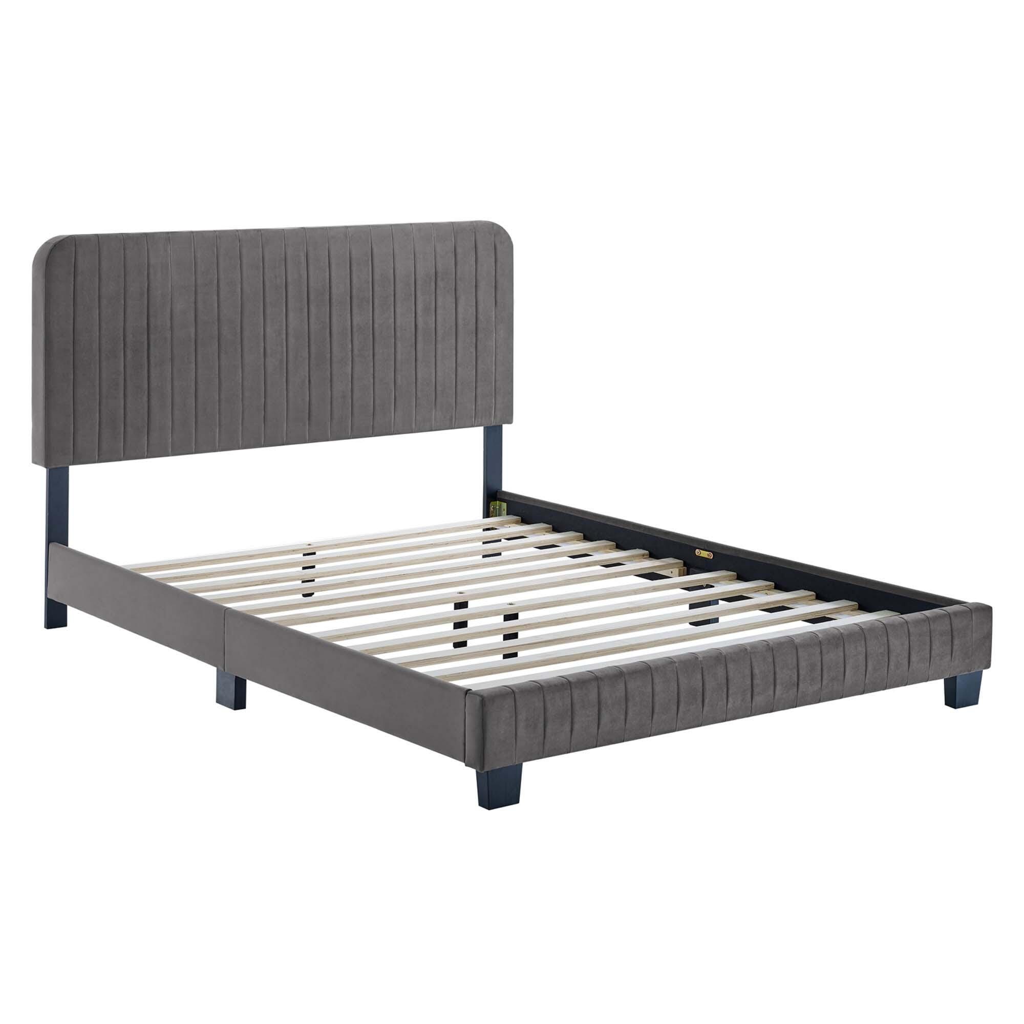 Modway Celine Queen Platform Bed, Gray, large