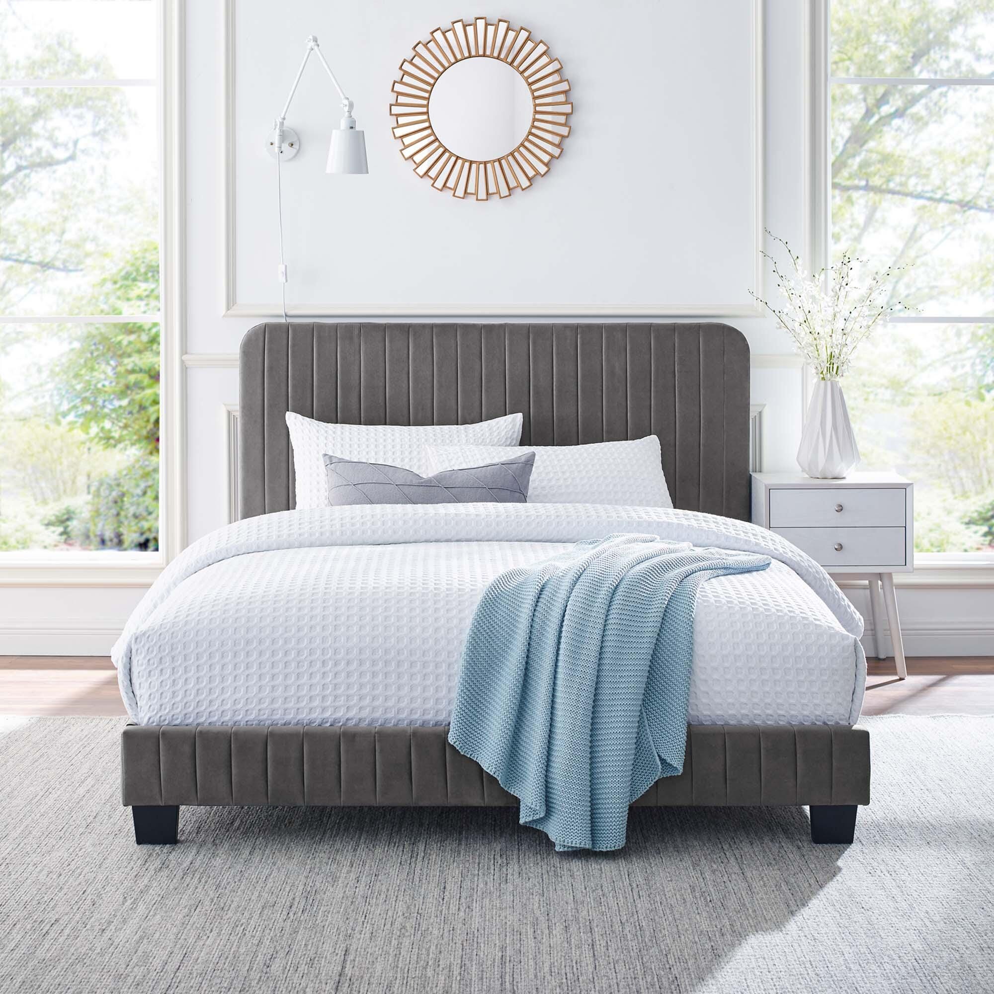 Modway Celine Twin Platform Bed, Gray, large