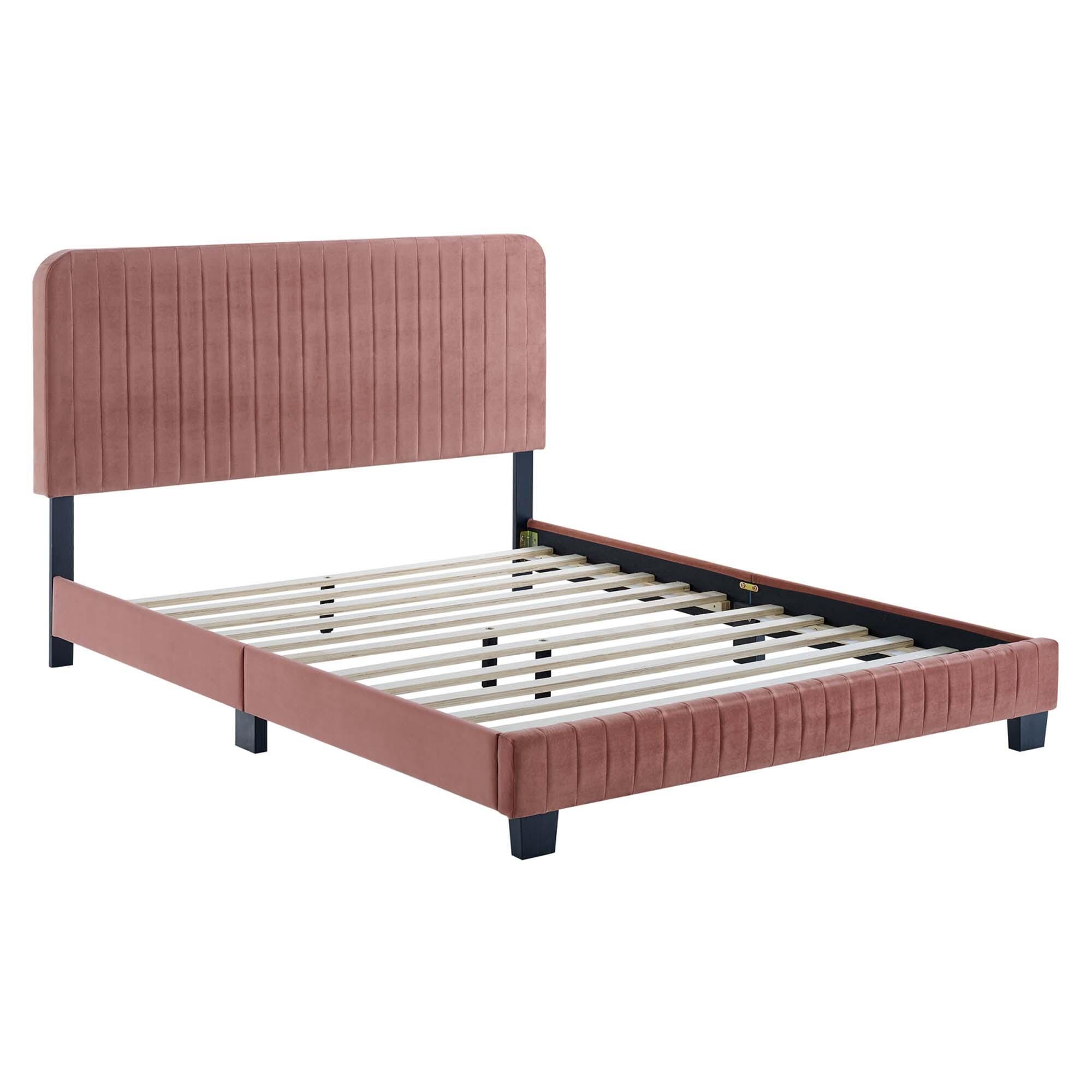 Modway Celine Twin Platform Bed, Dusty Rose, large