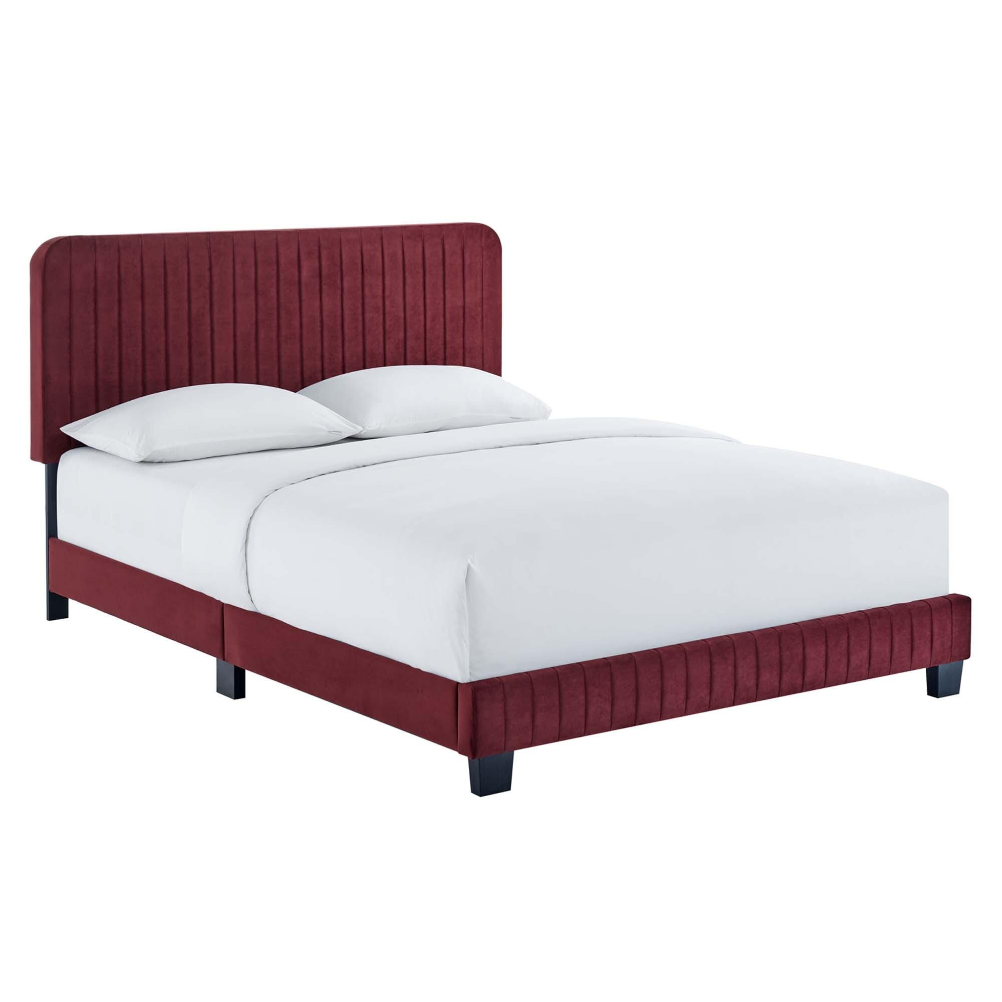 Modway Celine Twin Platform Bed, Maroon, large