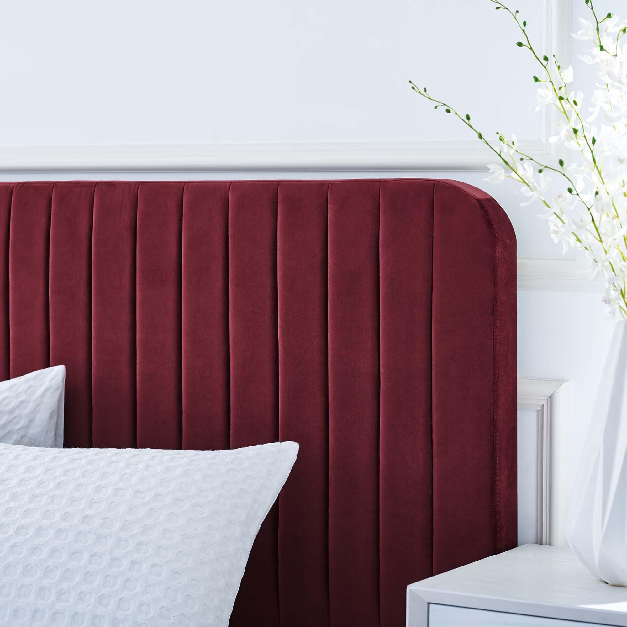 Modway Celine Twin Platform Bed, Maroon, large