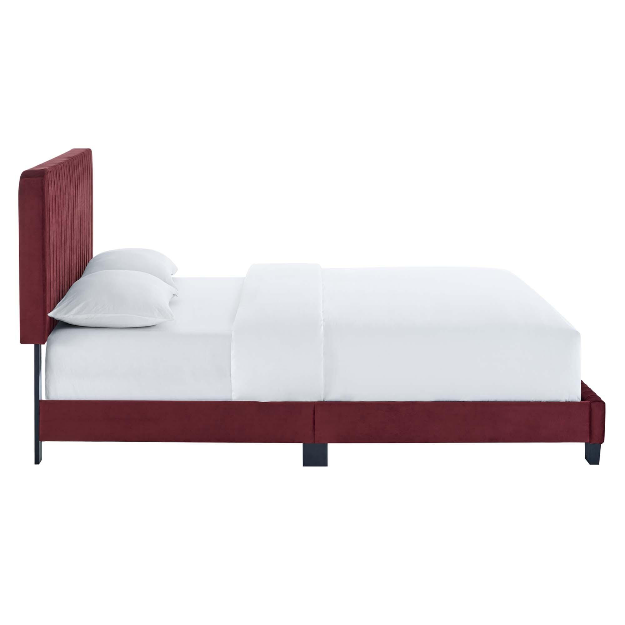 Modway Celine Twin Platform Bed, Maroon, large