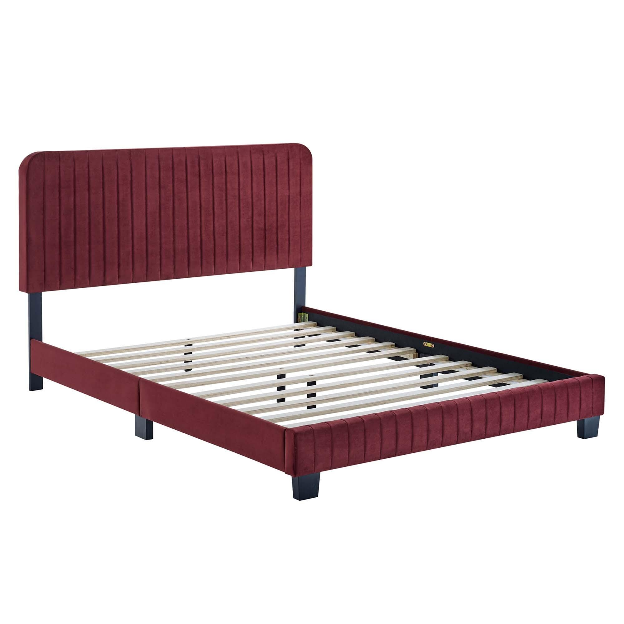 Modway Celine Twin Platform Bed, Maroon, large