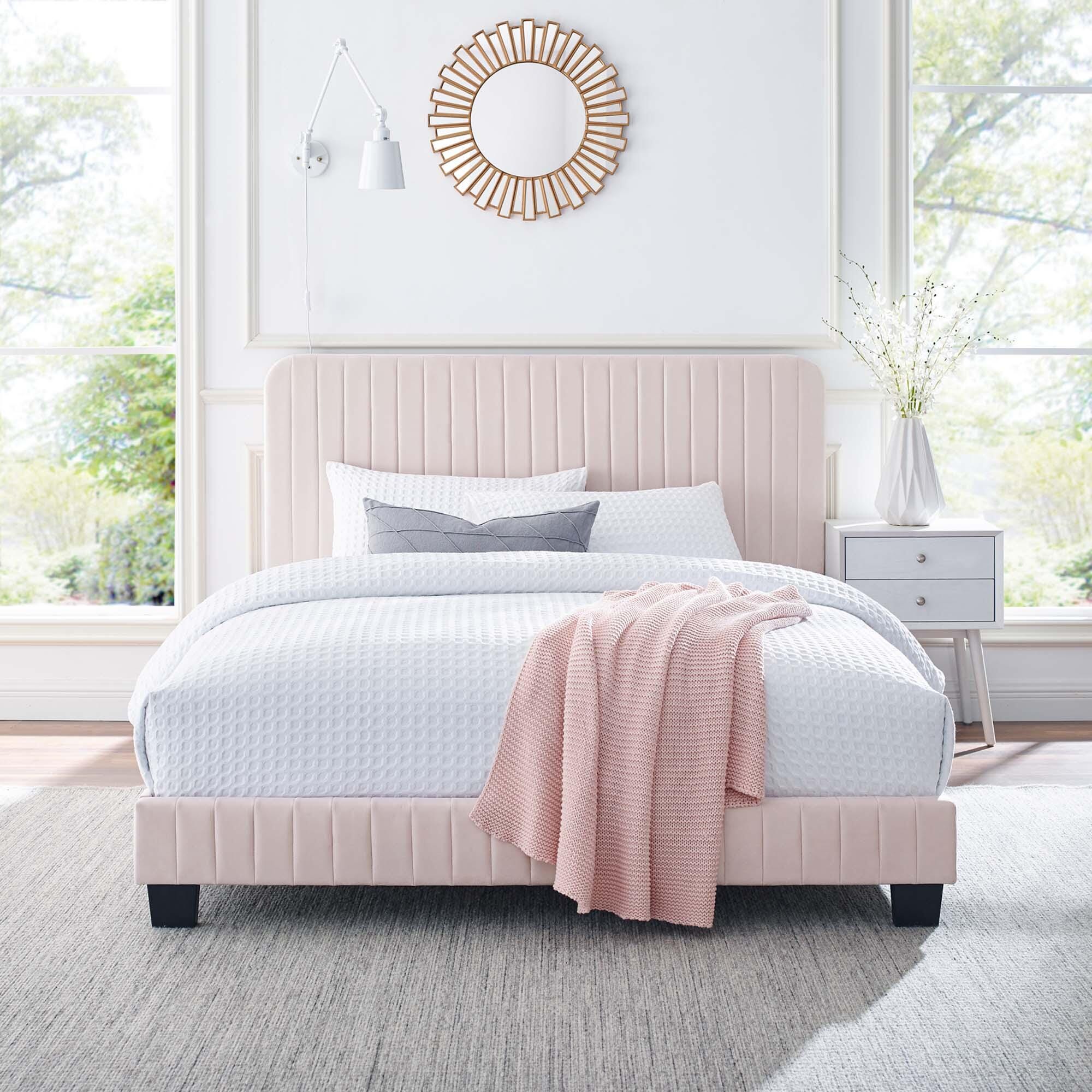 Modway Celine Twin Platform Bed, Pink, large