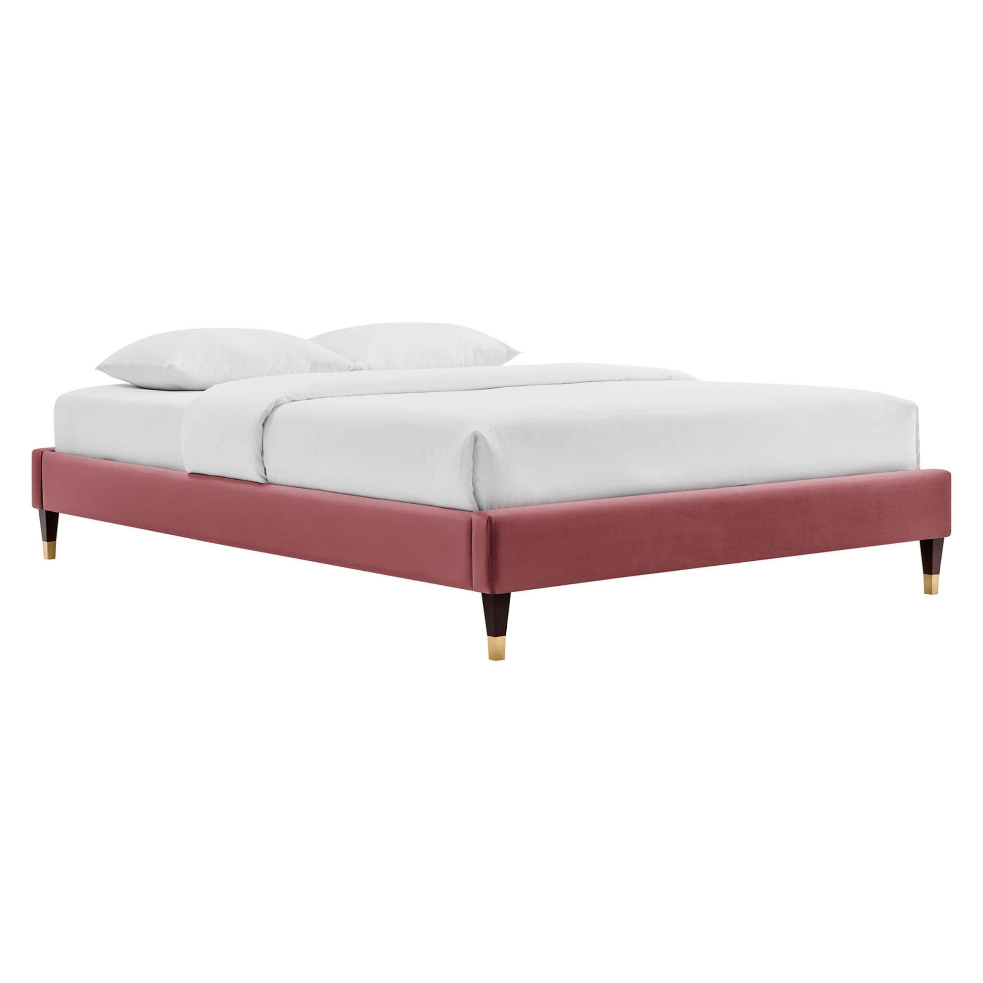 Modway Harlow Twin Platform Bed Frame, Dusty Rose, large