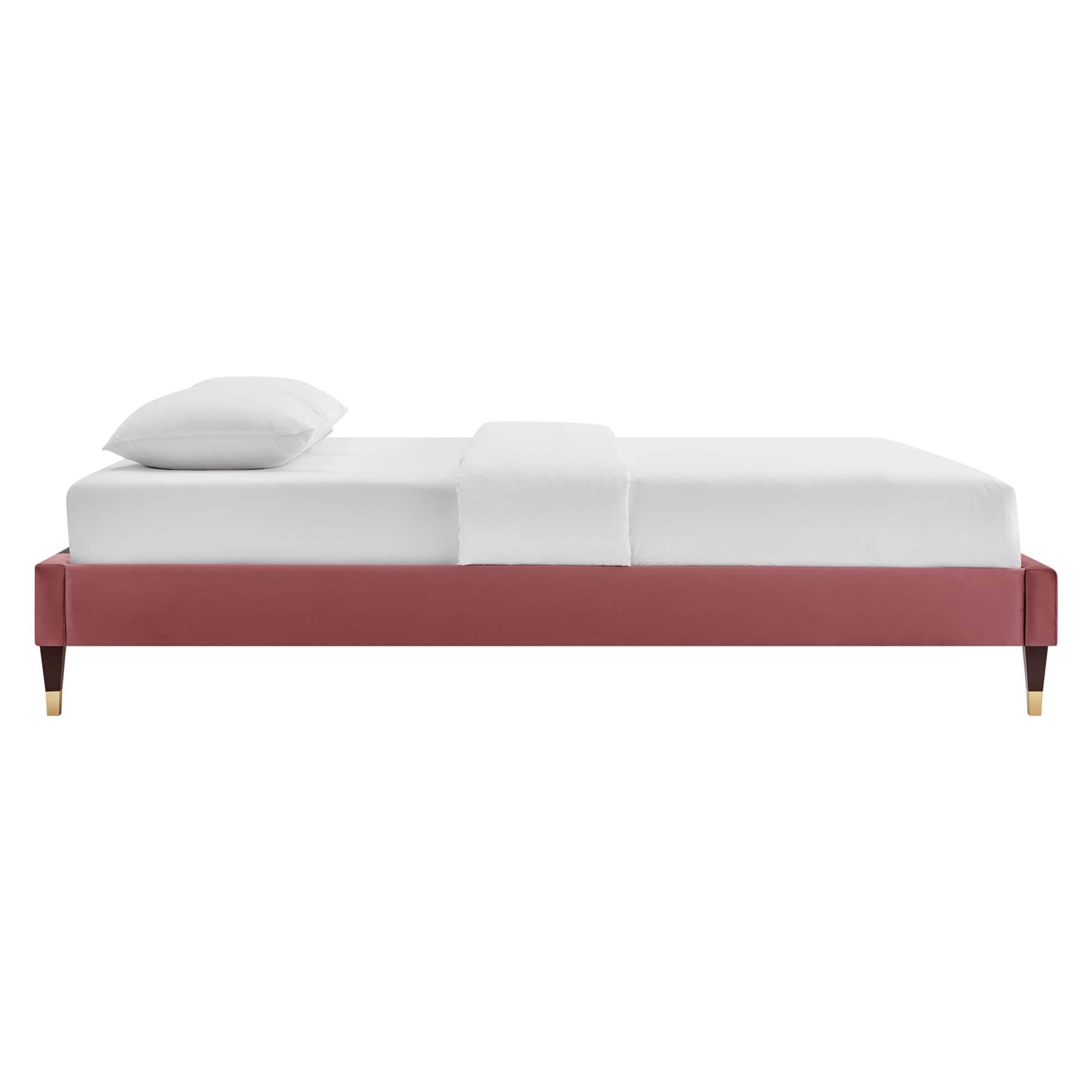 Modway Harlow Twin Platform Bed Frame, Dusty Rose, large