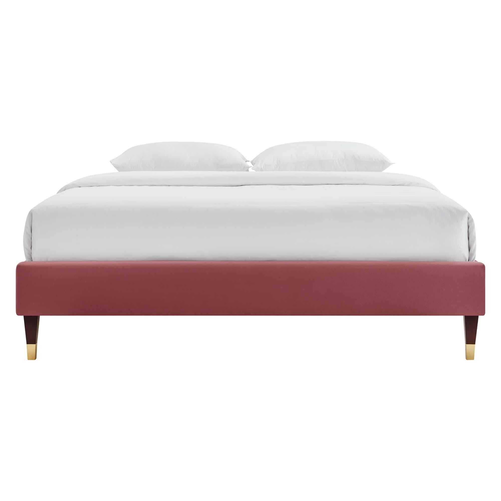 Modway Harlow Twin Platform Bed Frame, Dusty Rose, large