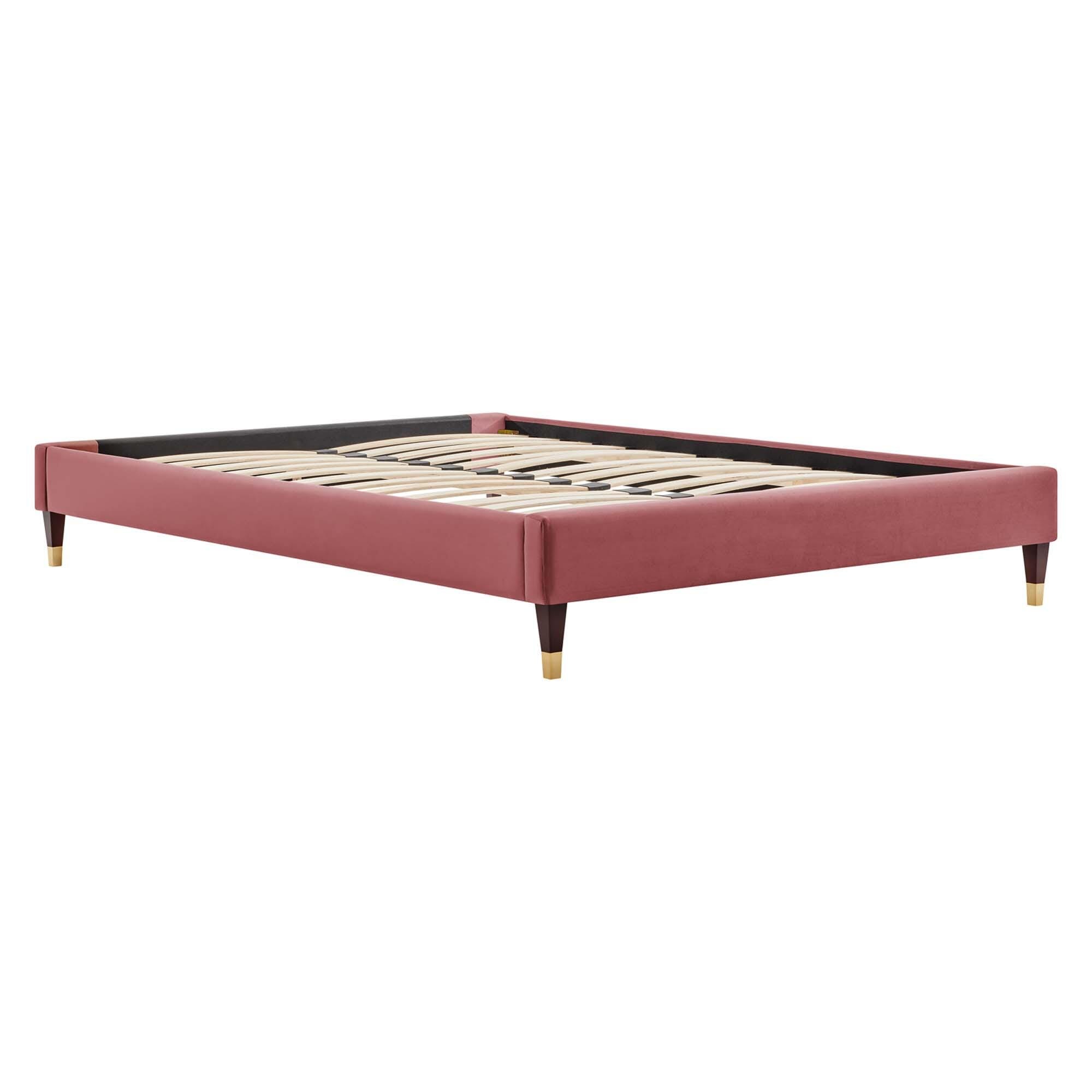 Modway Harlow Twin Platform Bed Frame, Dusty Rose, large