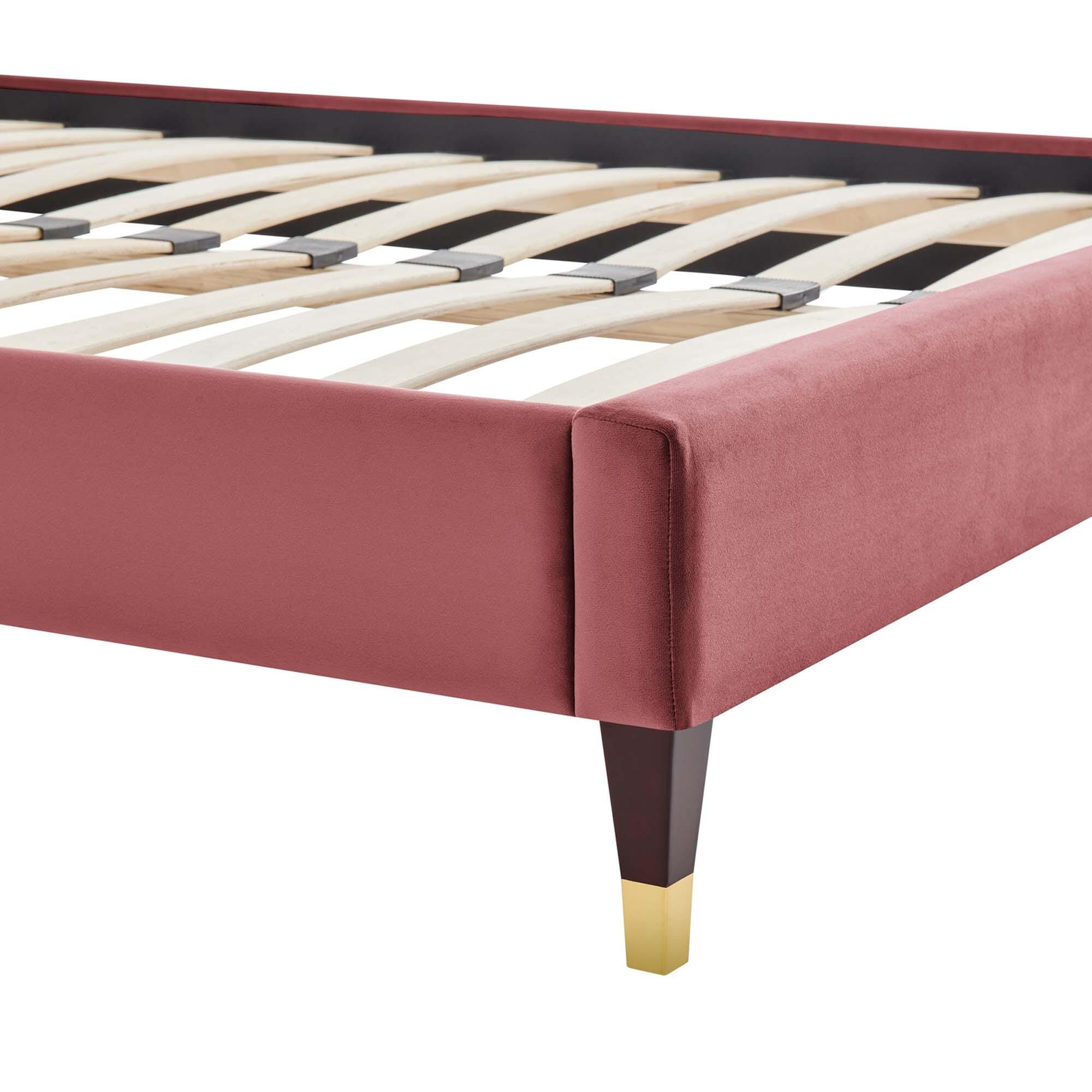 Modway Harlow Twin Platform Bed Frame, Dusty Rose, large