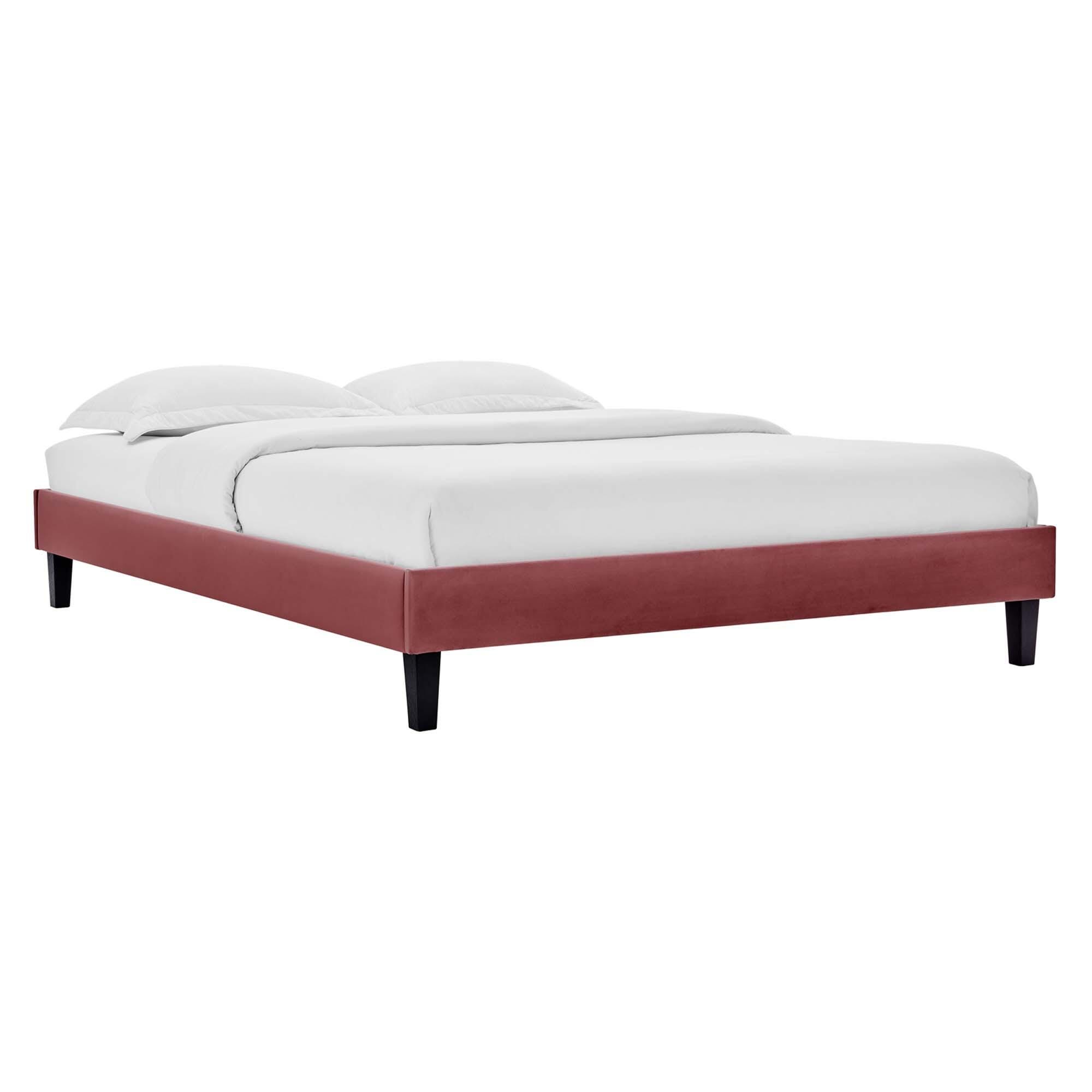 Modway Reign Twin Platform Bed Frame, Dusty Rose, large