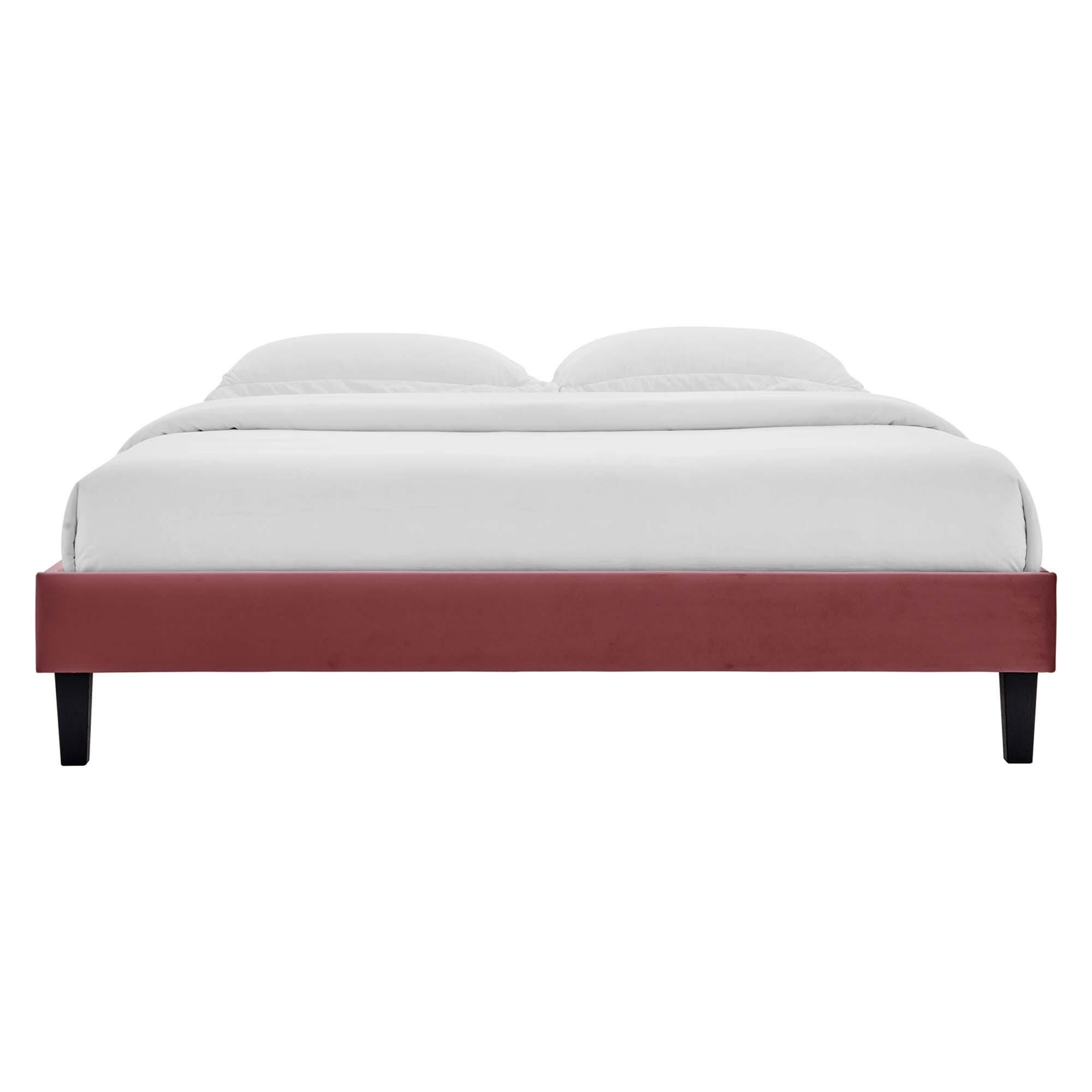 Modway Reign Twin Platform Bed Frame, Dusty Rose, large