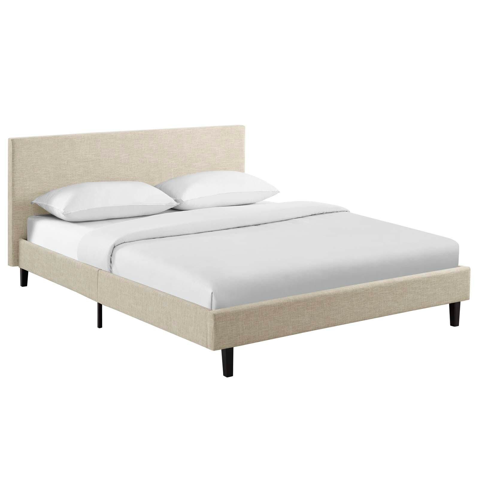 Modway Anya Full Platform Bed, Beige, large