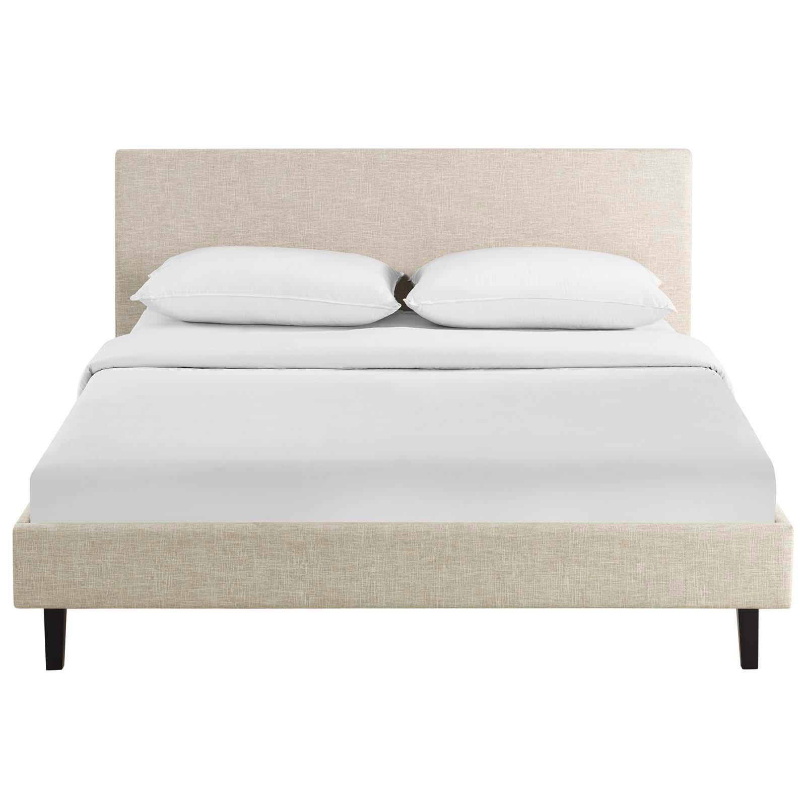 Modway Anya Full Platform Bed, Beige, large