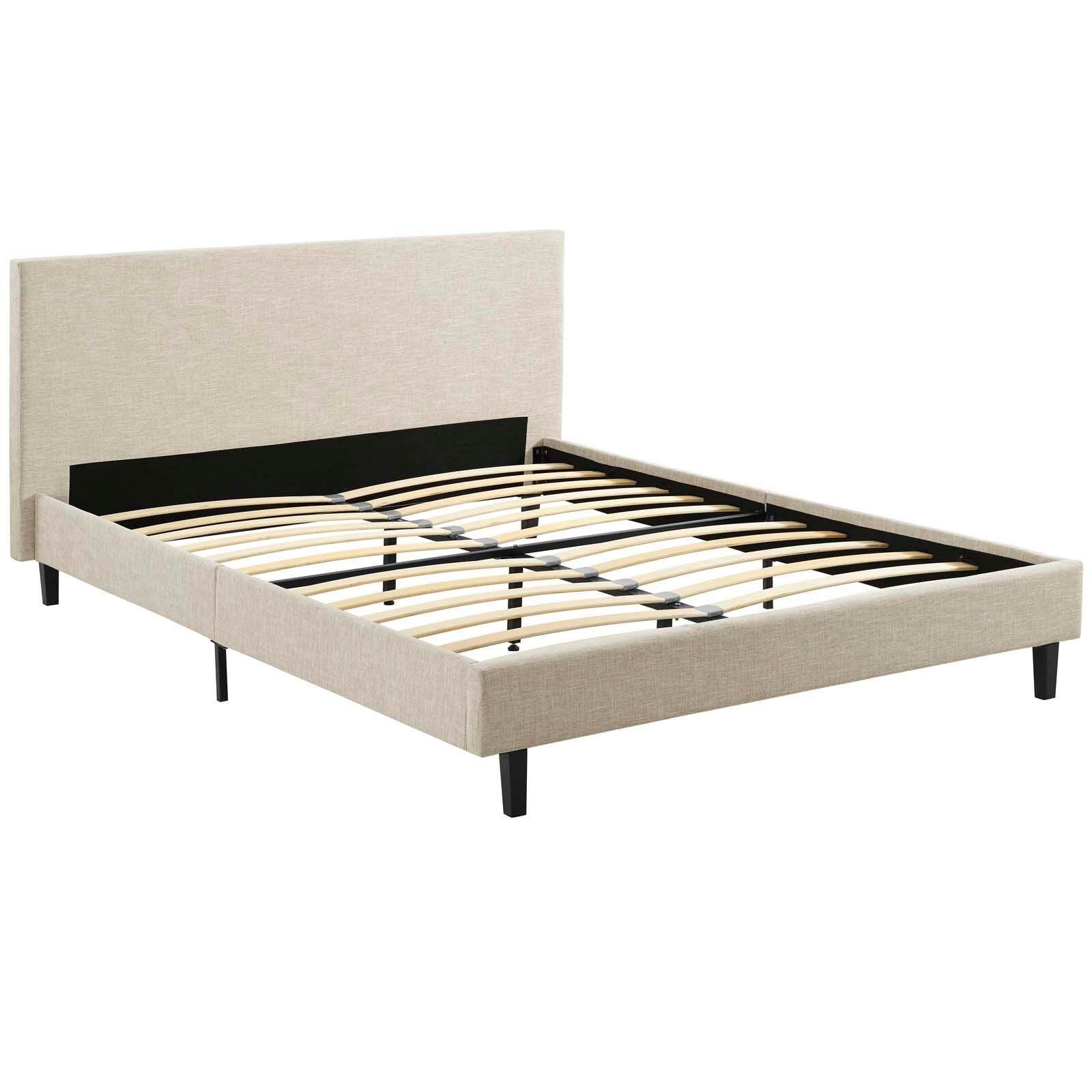 Modway Anya Full Platform Bed, Beige, large