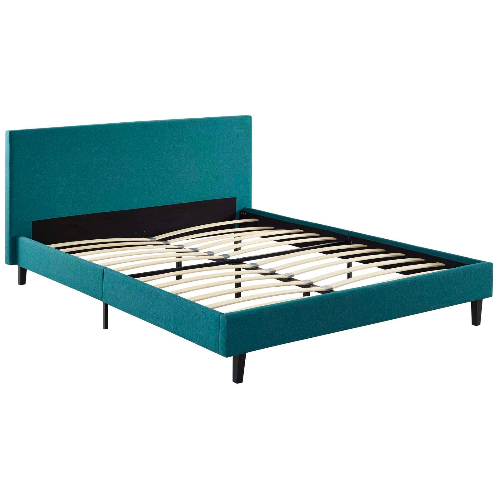 Modway Anya Full Platform Bed, Teal, large