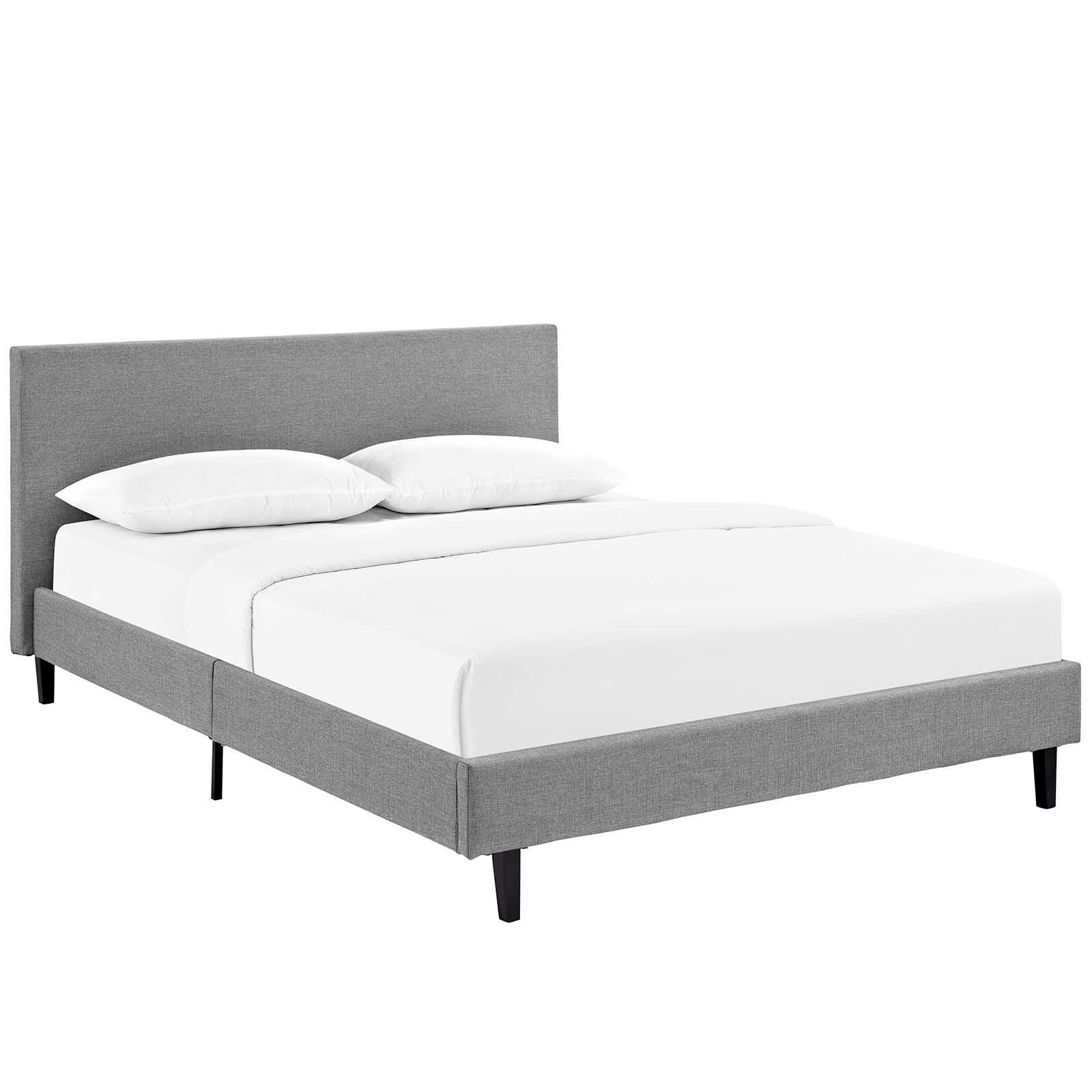 Modway Anya Queen Platform Bed, Light Gray, large