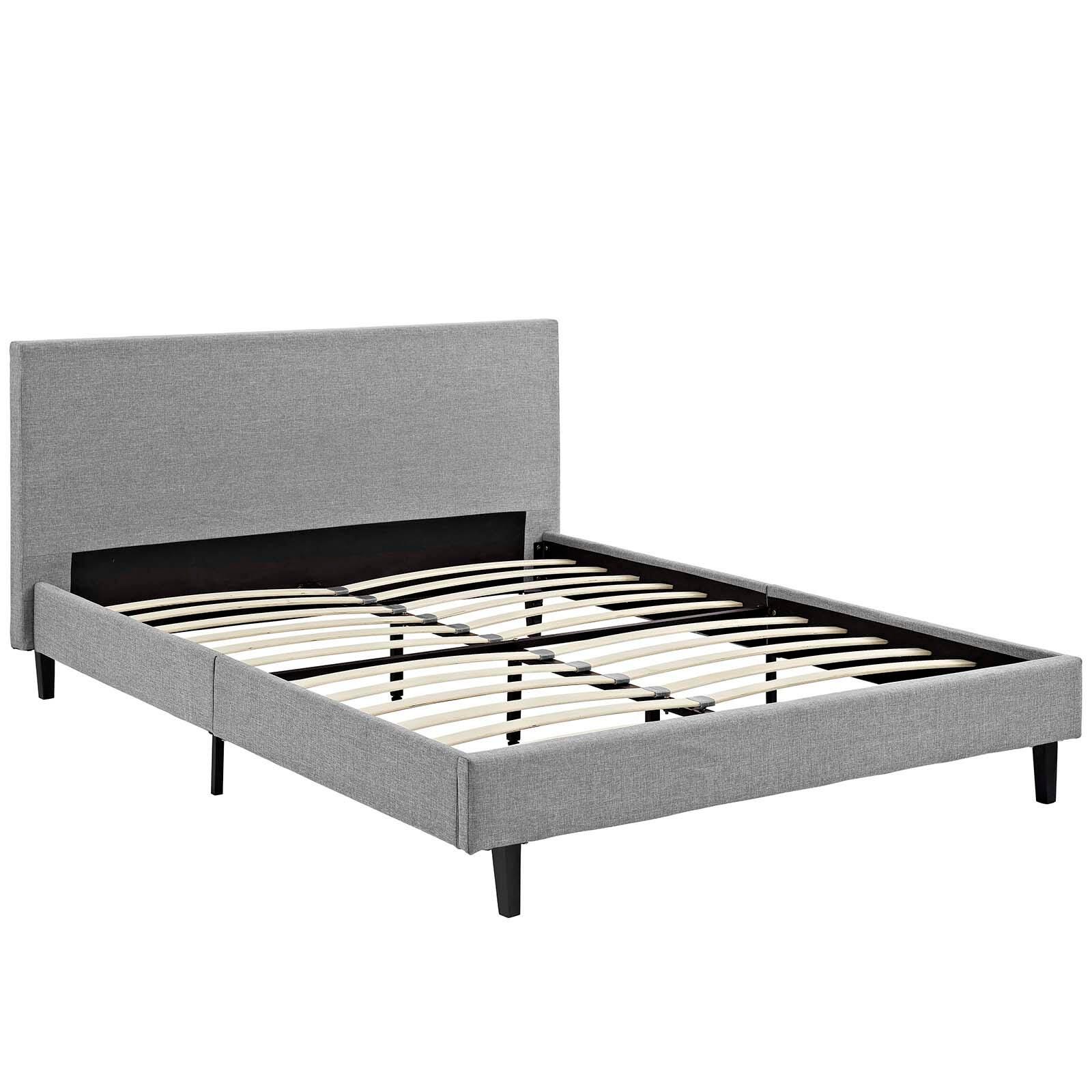 Modway Anya Queen Platform Bed, Light Gray, large