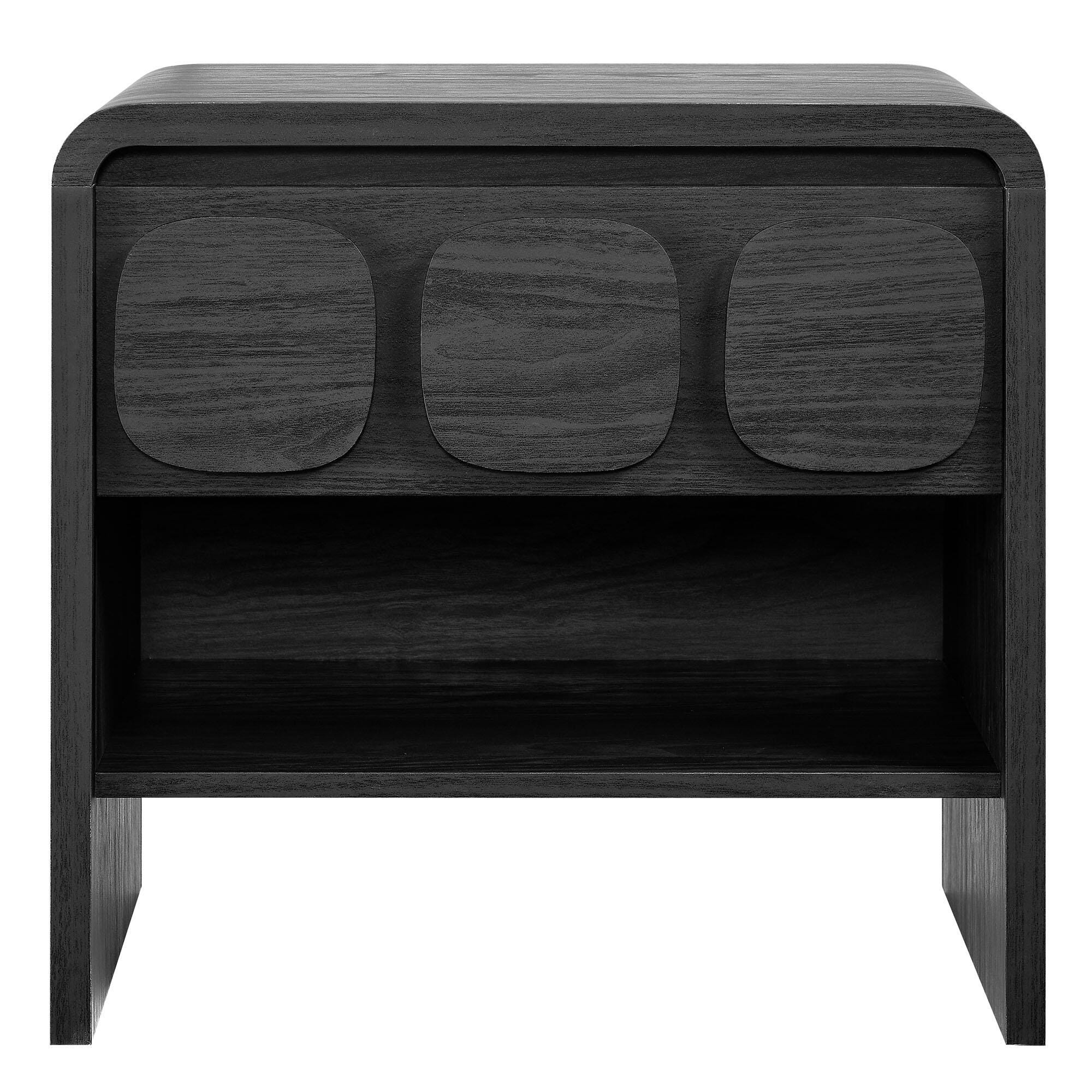 Modway Toscana 23" 1 Drawer Nightstand, Black, large