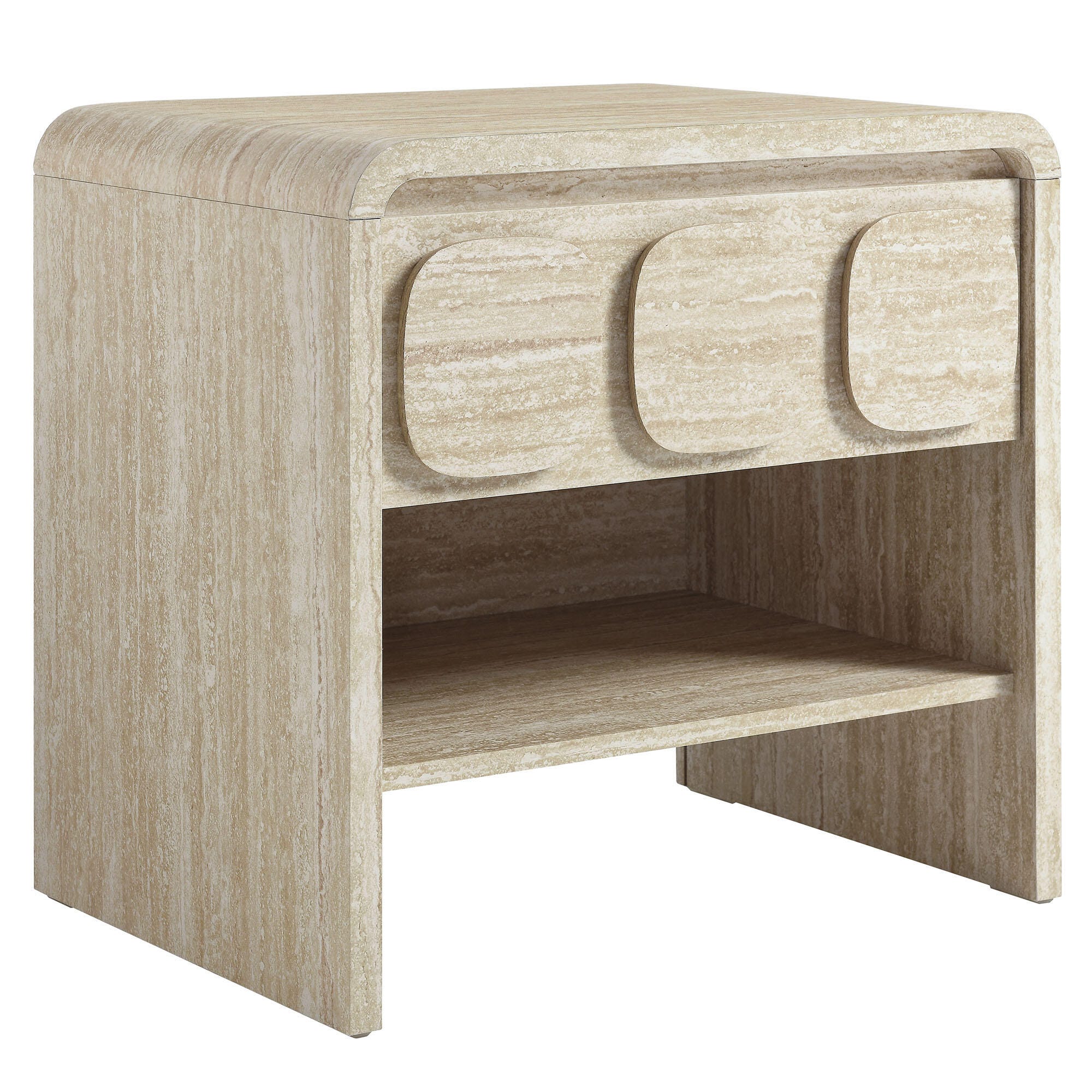 Modway Toscana 23" 1 Drawer Nightstand, Travertine, large