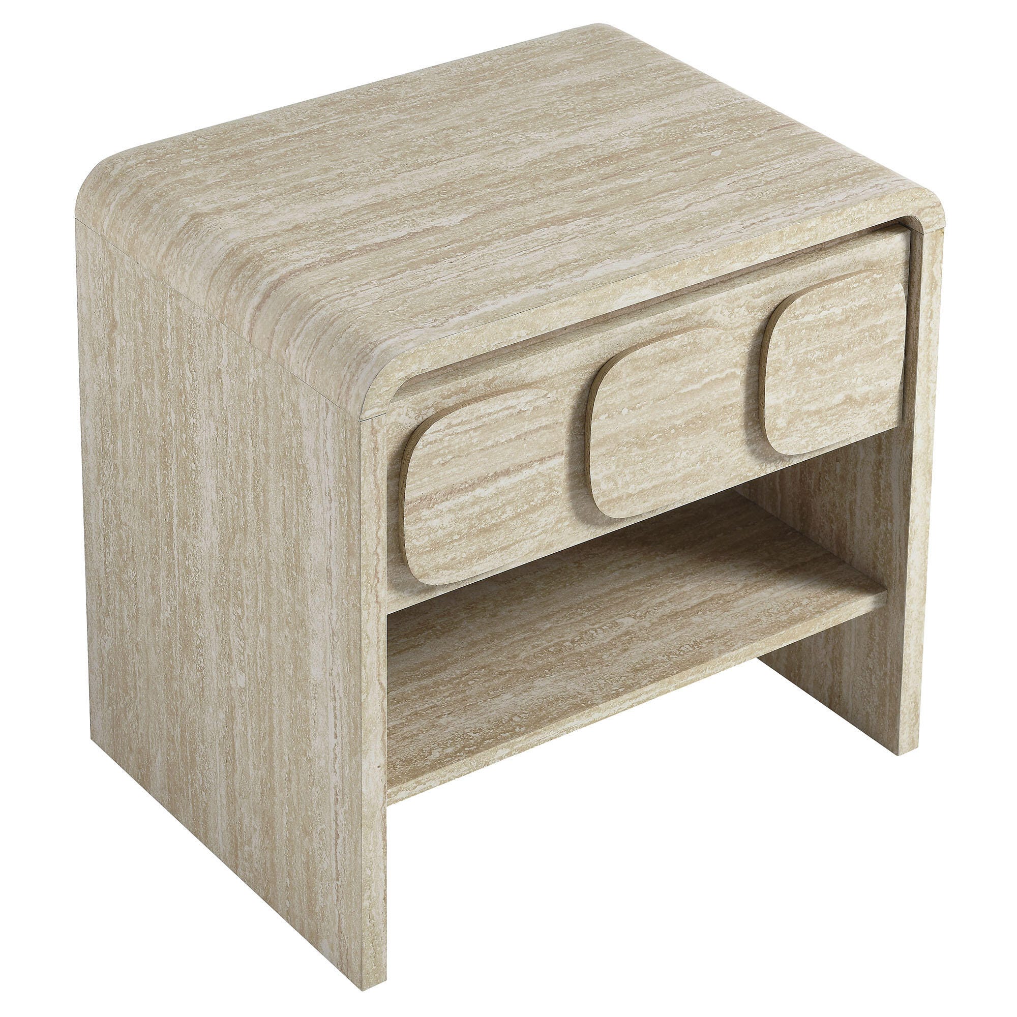 Modway Toscana 23" 1 Drawer Nightstand, Travertine, large