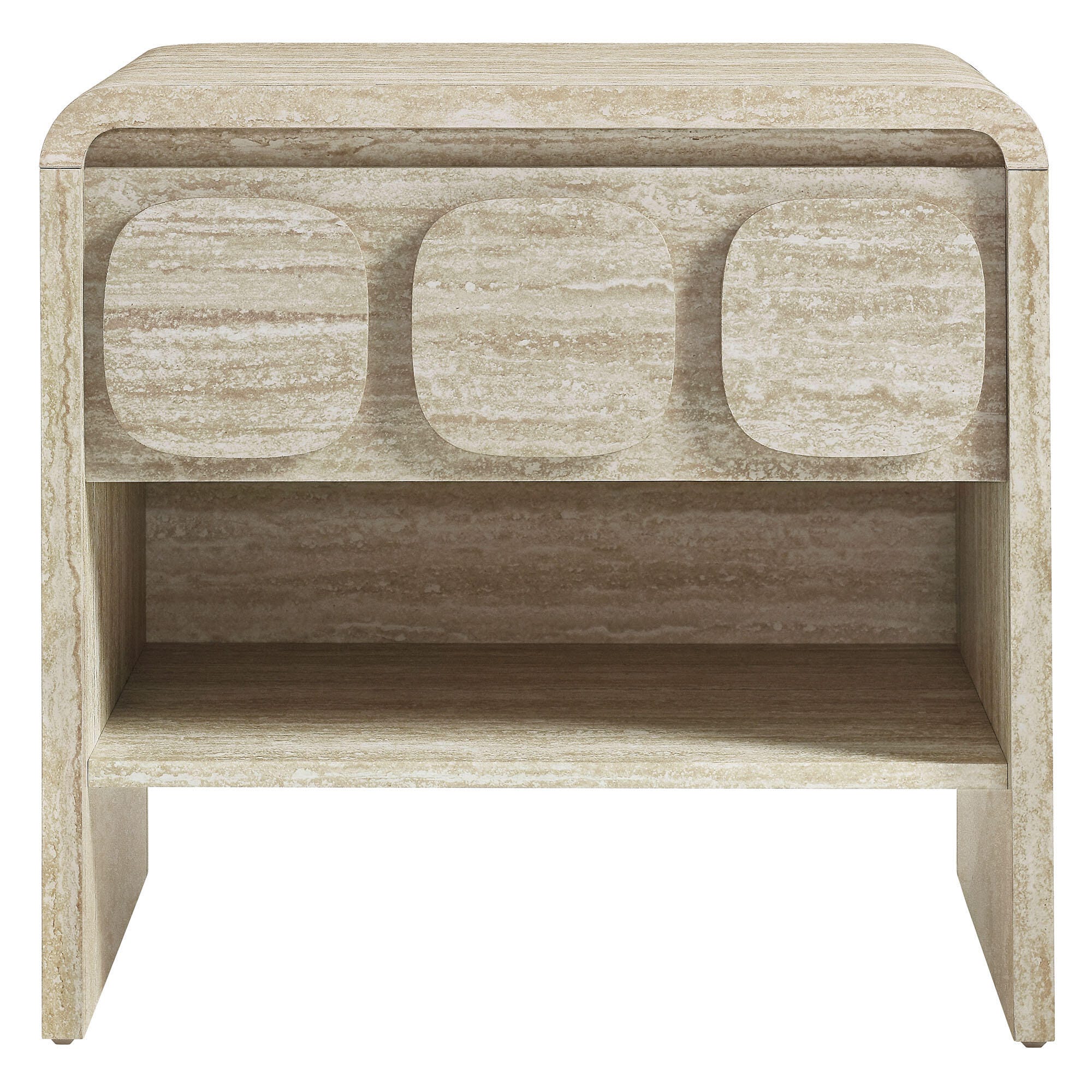 Modway Toscana 23" 1 Drawer Nightstand, Travertine, large