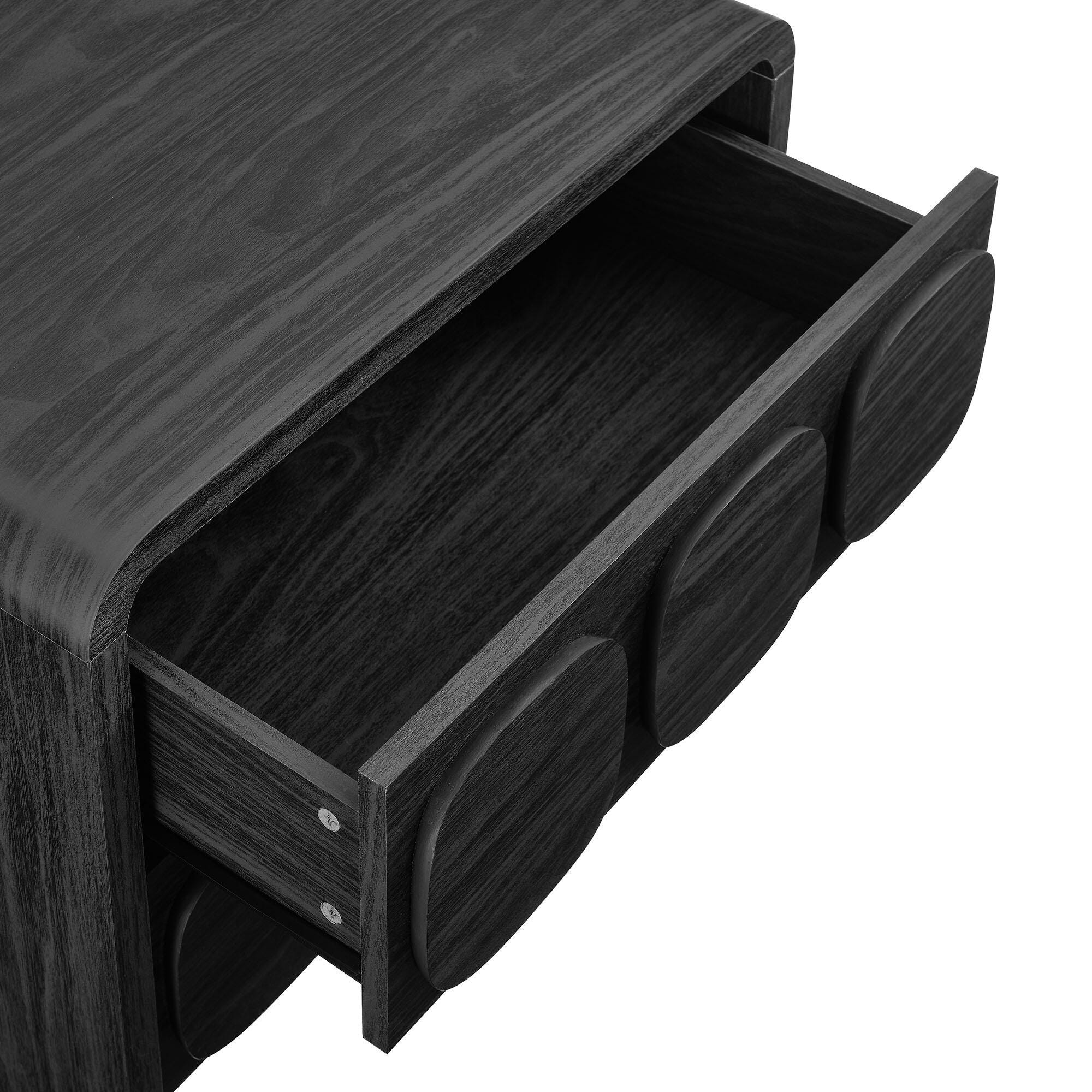 Modway Toscana 23" 2 Drawer Nightstand, Black, large