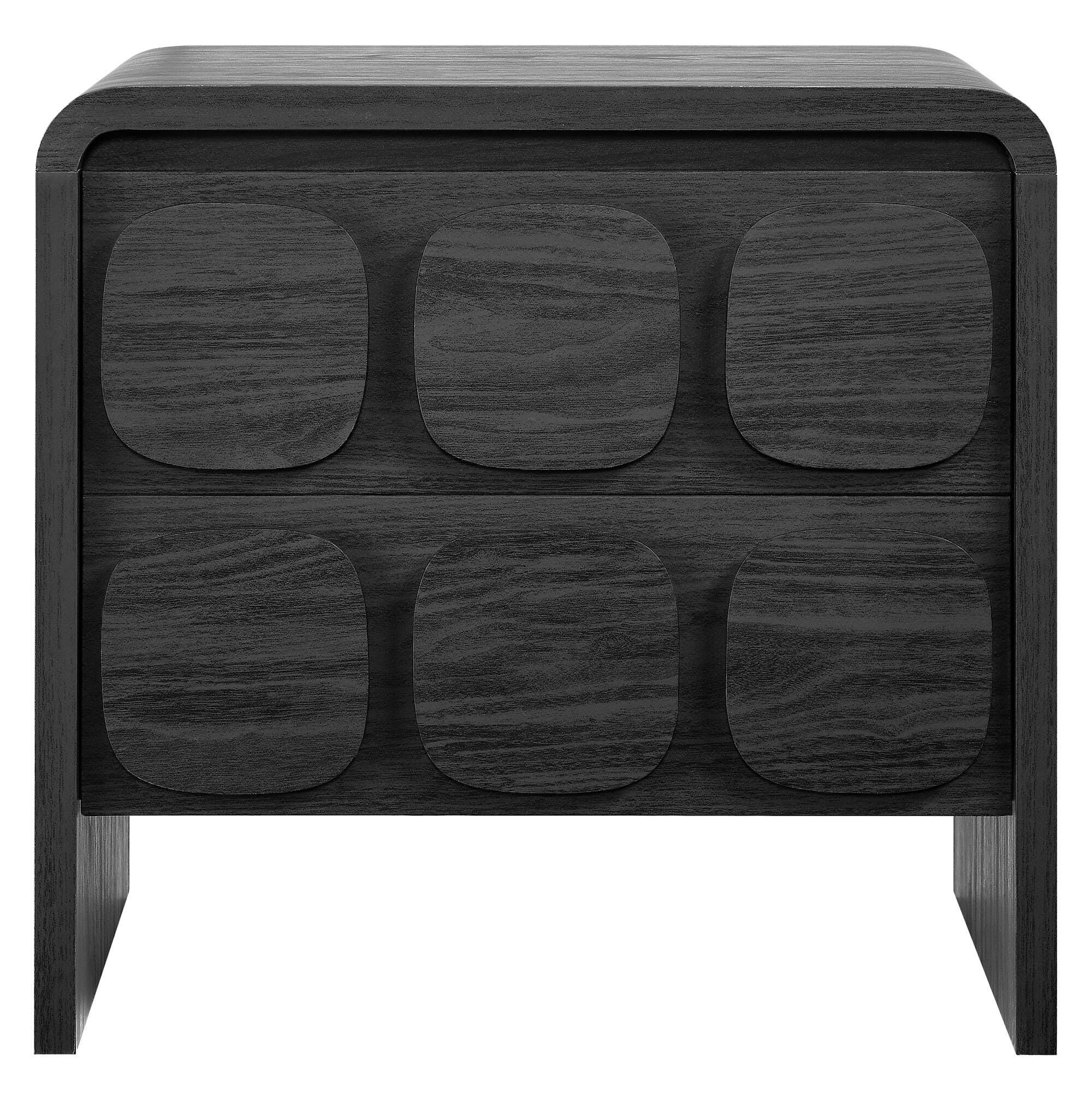 Modway Toscana 23" 2 Drawer Nightstand, Black, large