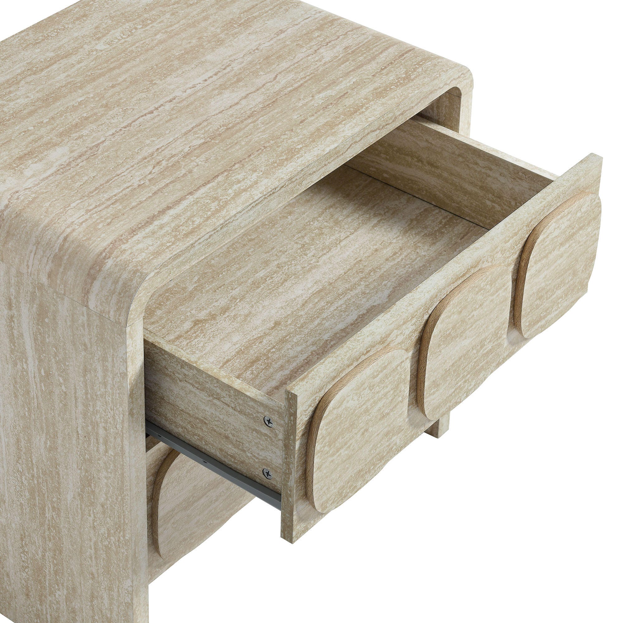 Modway Toscana 23" 2 Drawer Nightstand, Travertine, large