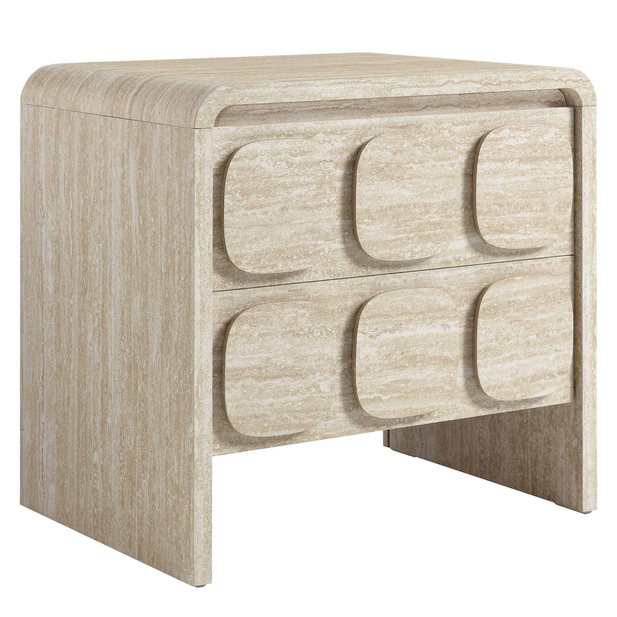Modway Toscana 23" 2 Drawer Nightstand, Travertine, large