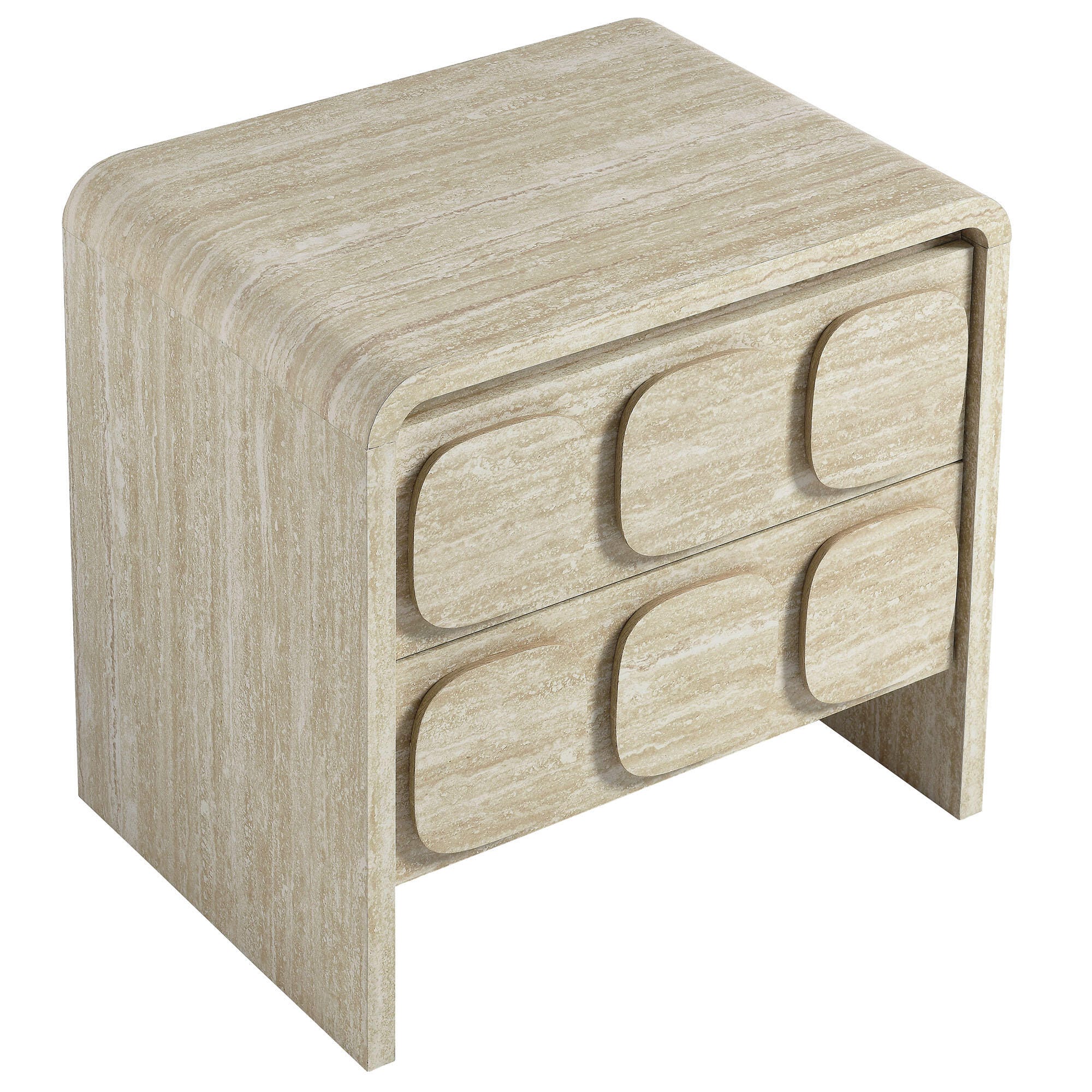 Modway Toscana 23" 2 Drawer Nightstand, Travertine, large