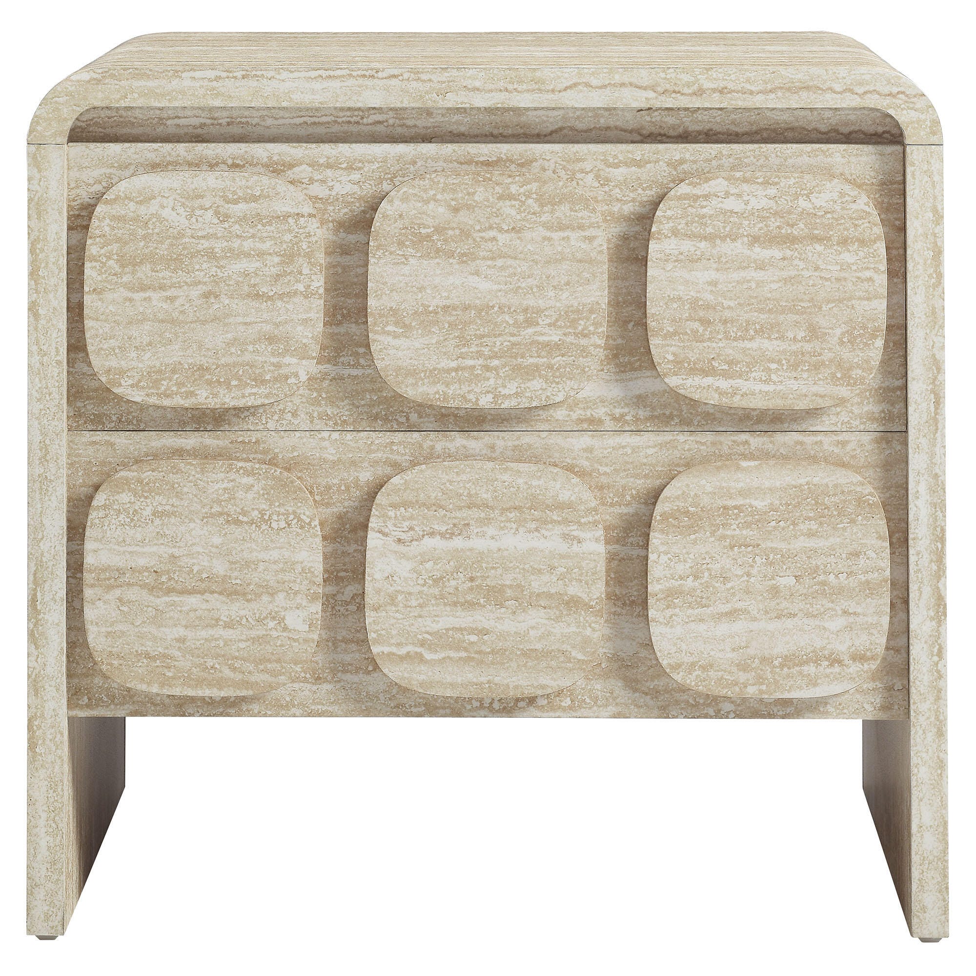 Modway Toscana 23" 2 Drawer Nightstand, Travertine, large