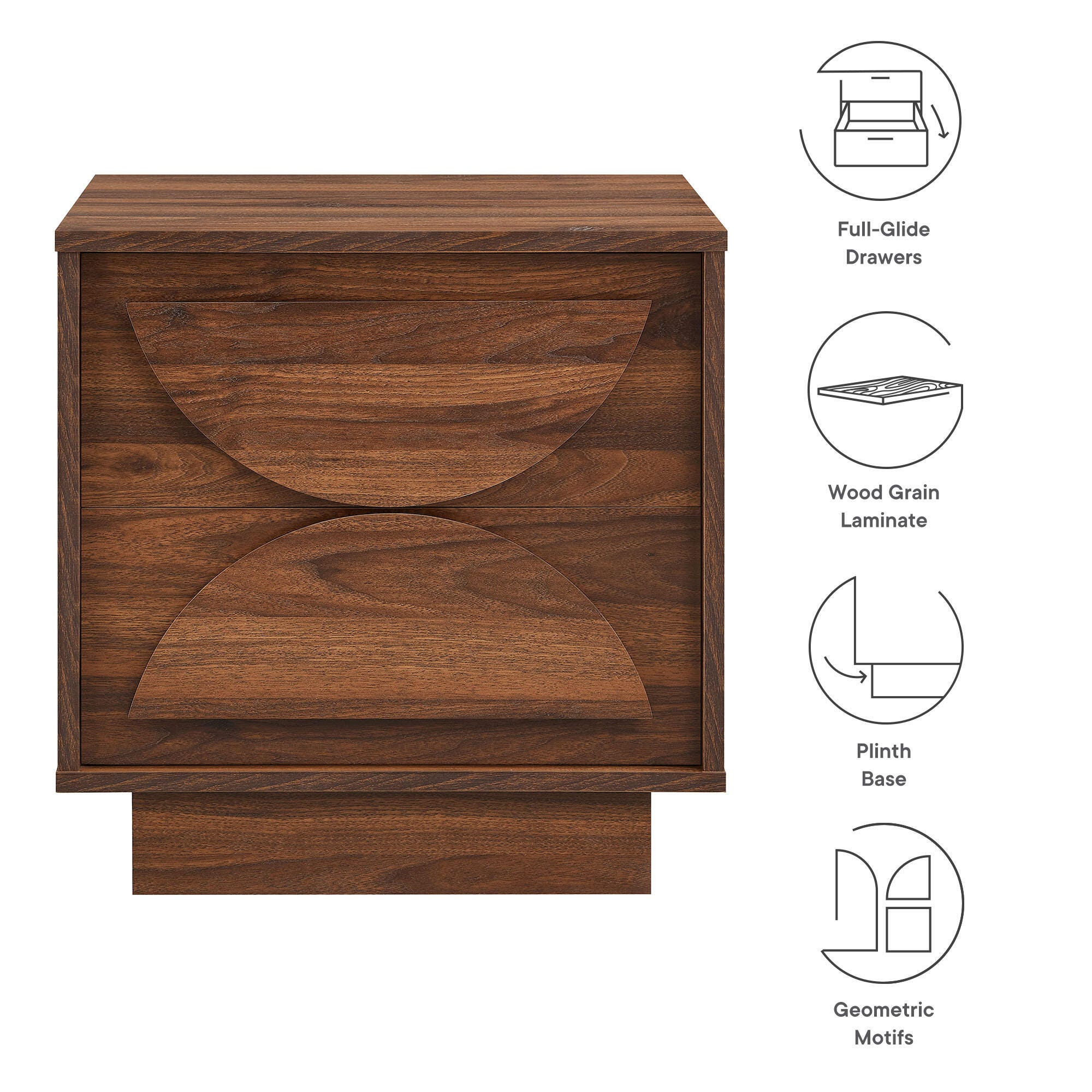 Modway Bulwark 20" 2 Drawer Nightstand, , large