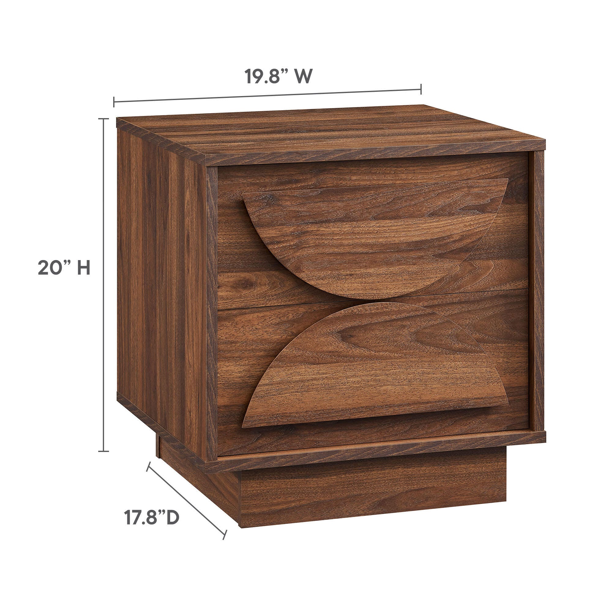 Modway Bulwark 20" 2 Drawer Nightstand, , large