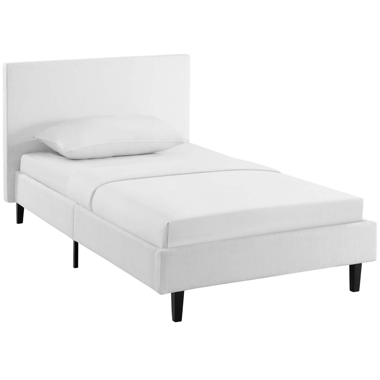 Modway Anya Twin Platform Bed, White, large