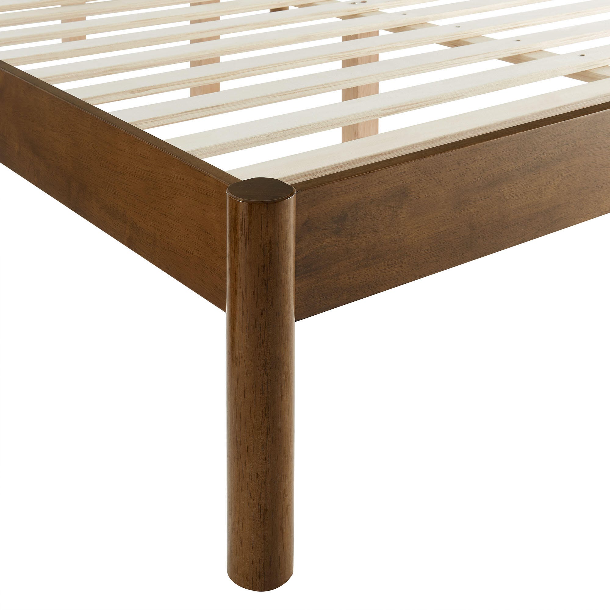 Modway Olea Full Boucle Channel Tufted Platform Bed, Feather Walnut, large