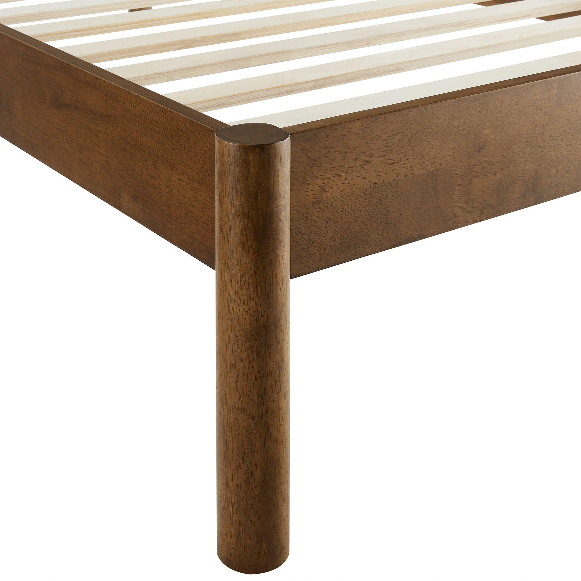 Modway Olea Twin Boucle Channel Tufted Platform Bed, Feather Walnut, large
