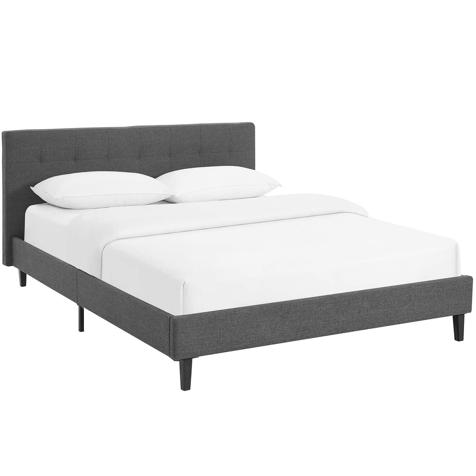 Modway Linnea Queen Platform Bed, Gray, large