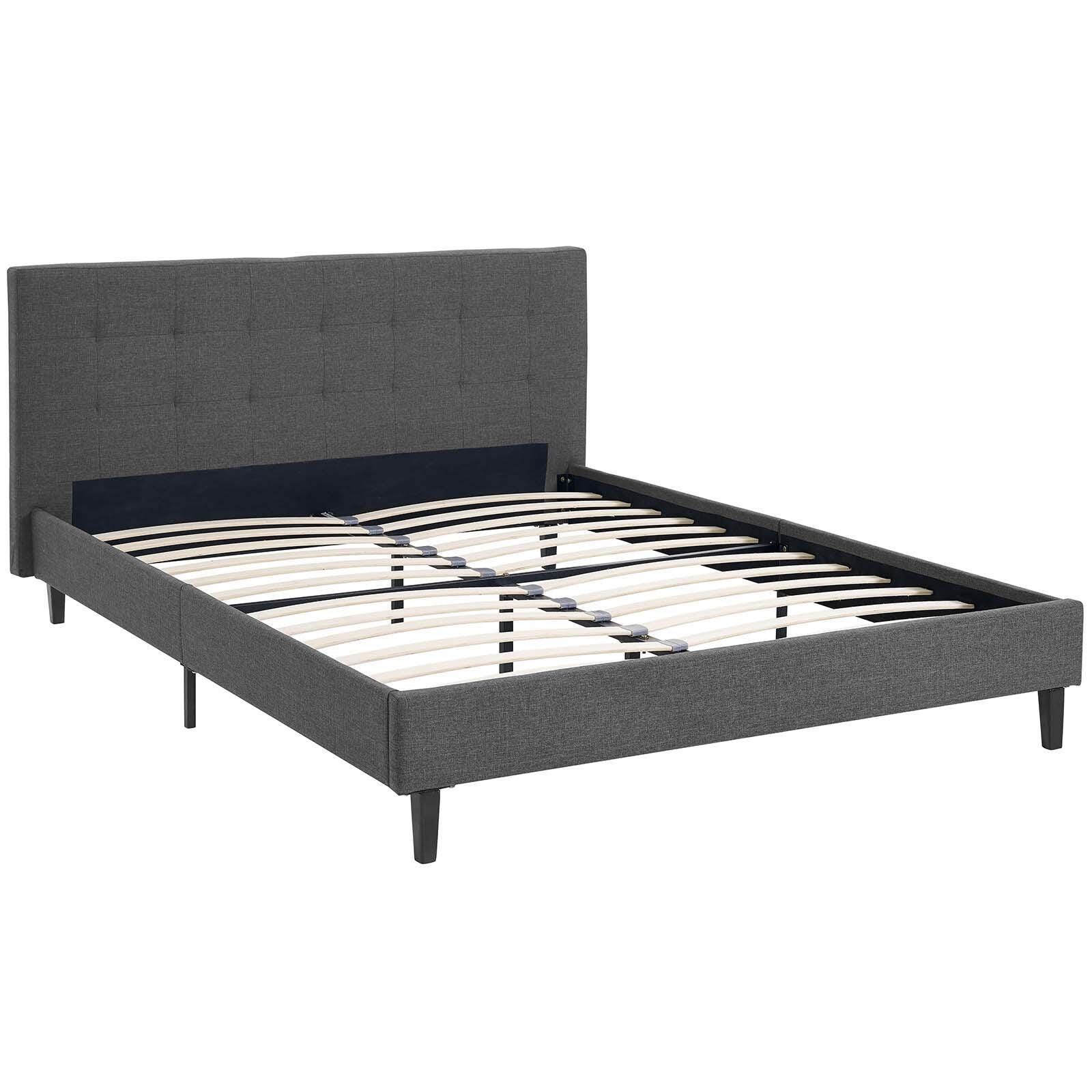 Modway Linnea Queen Platform Bed, Gray, large