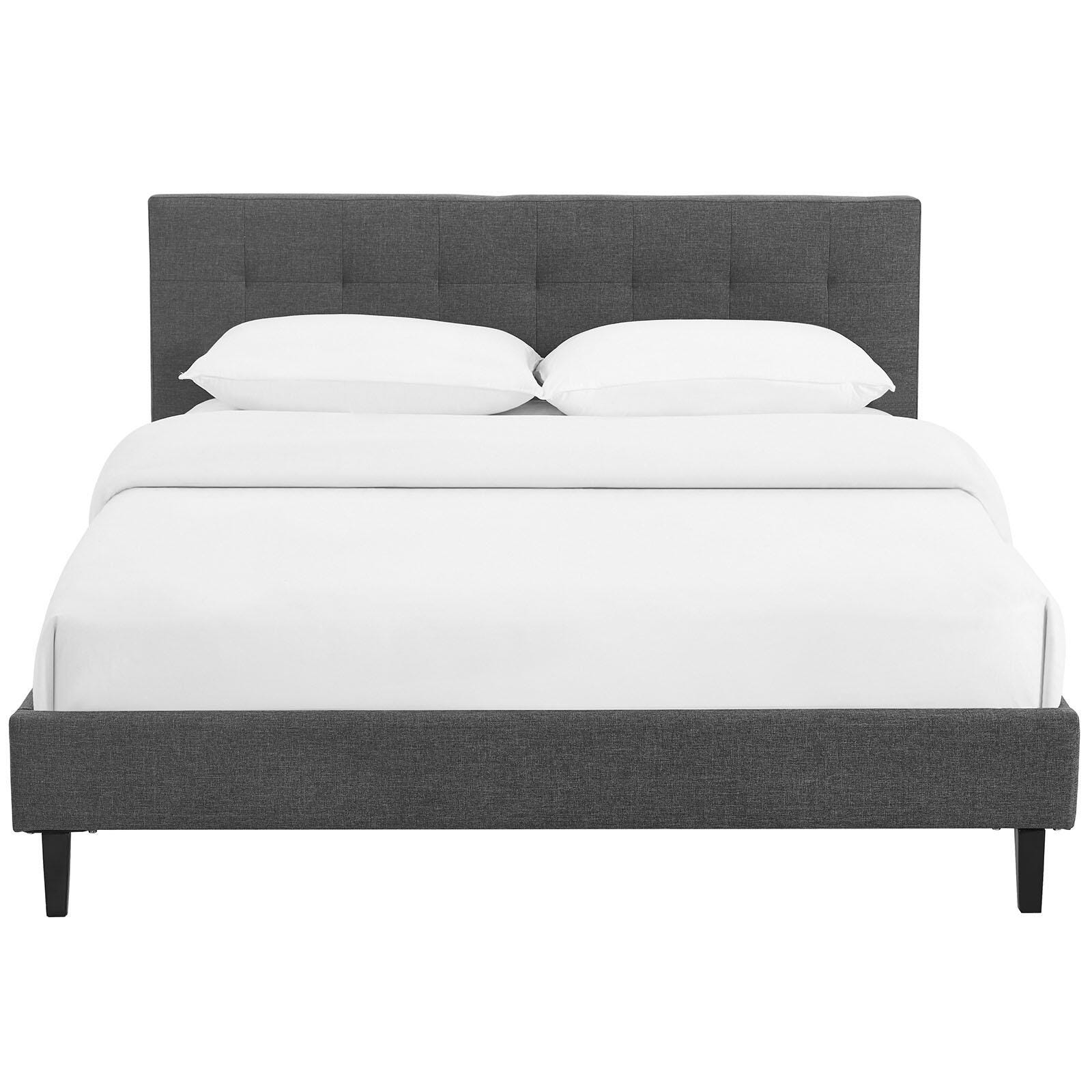 Modway Linnea Queen Platform Bed, Gray, large